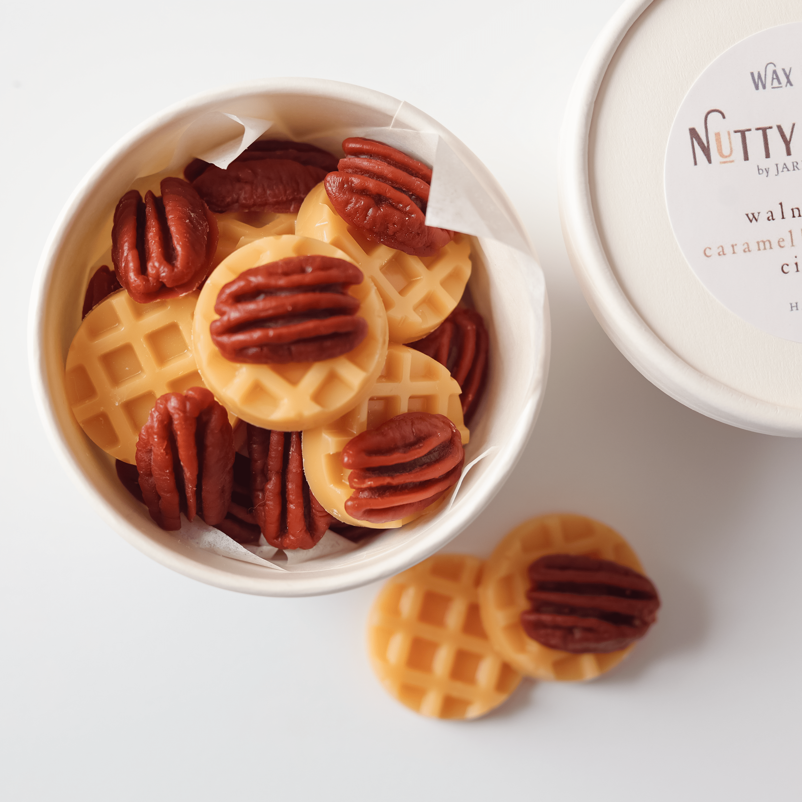 Nutty Waffles Wax Melts – Waffle & Pecan Shapes, Sweet Maple Caramel Scent