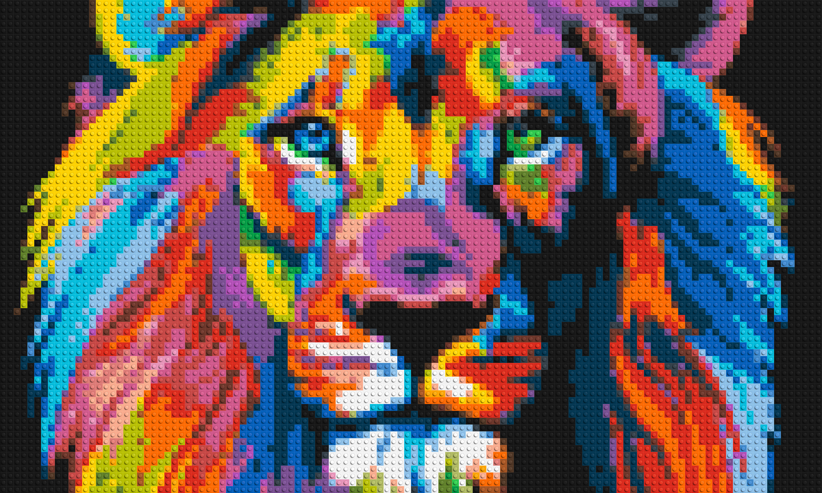 Lion Colourful Pop Art - Brick Art Mosaic Kit
