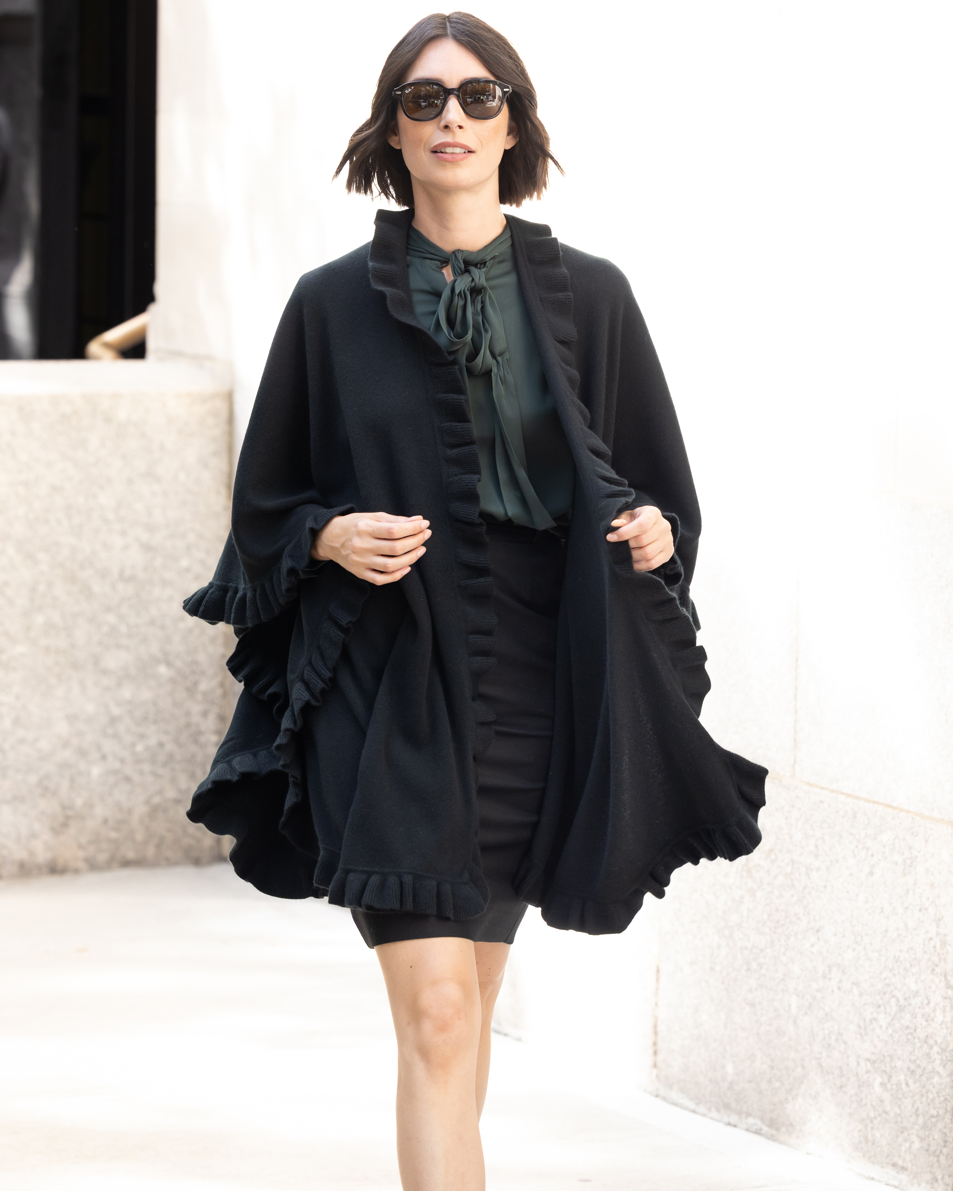 Volant Knitted Cashmere Cape
