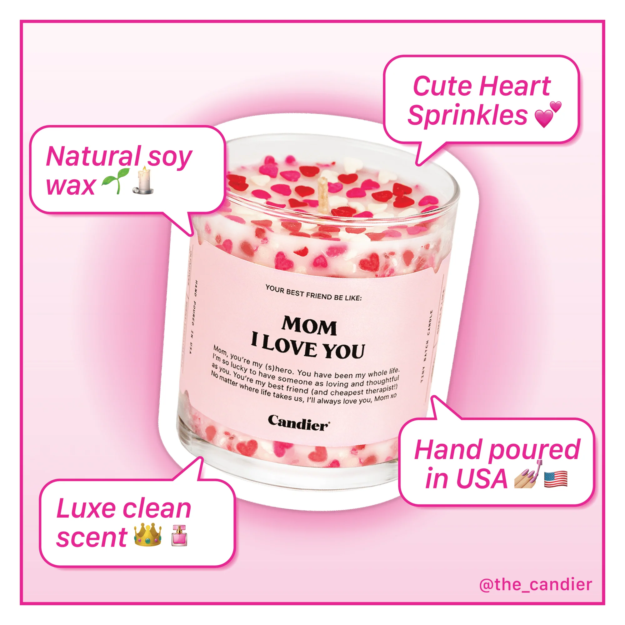 Mom I Love You Candle