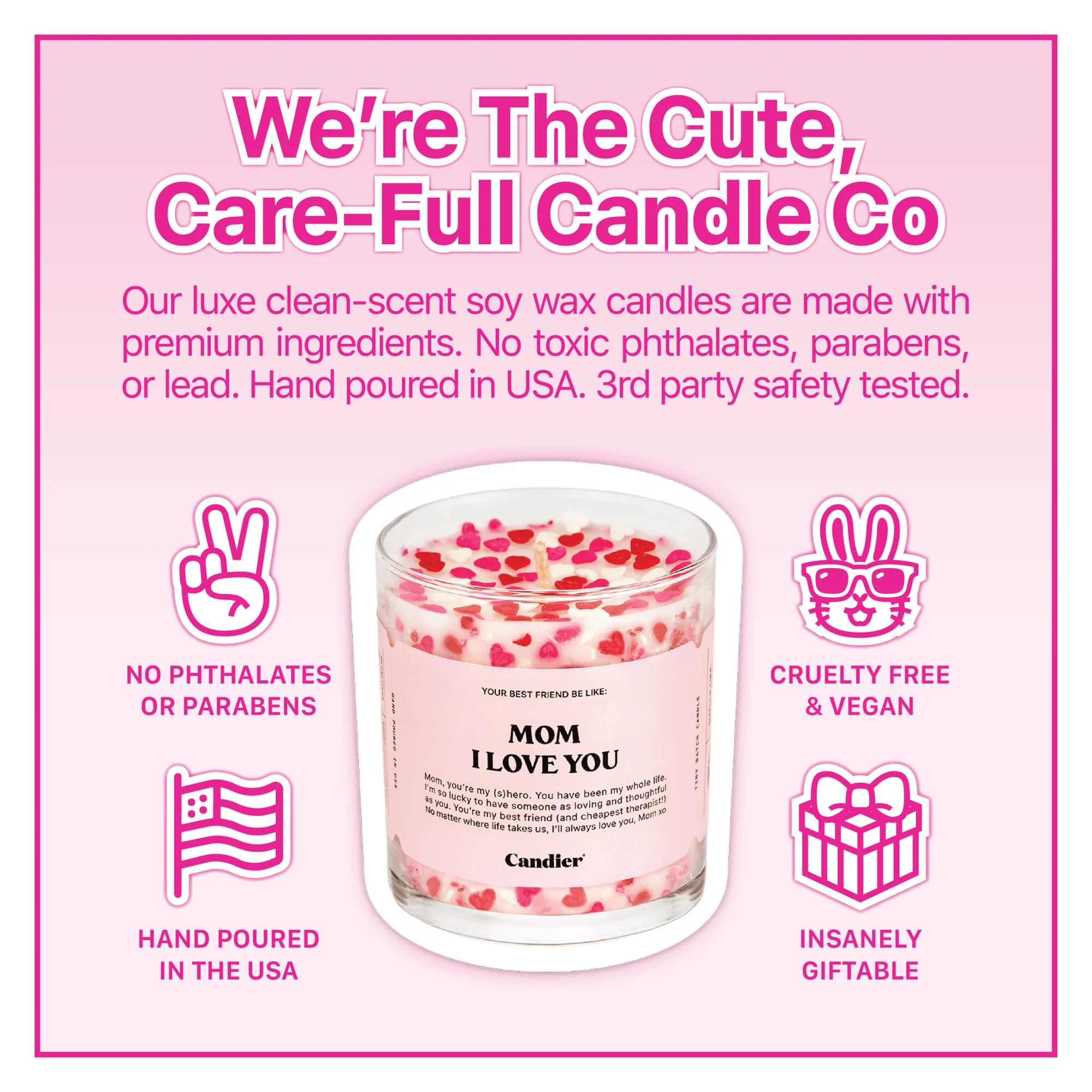 Mom I Love You Candle