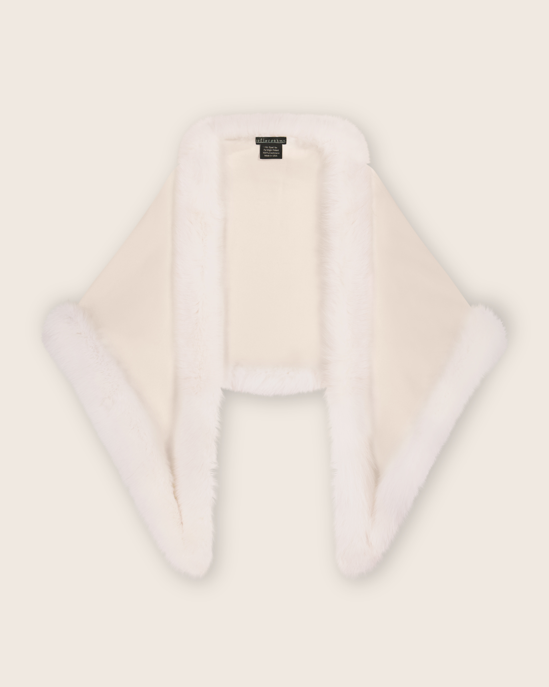 Capri Fur Trimmed Cashmere Shawl