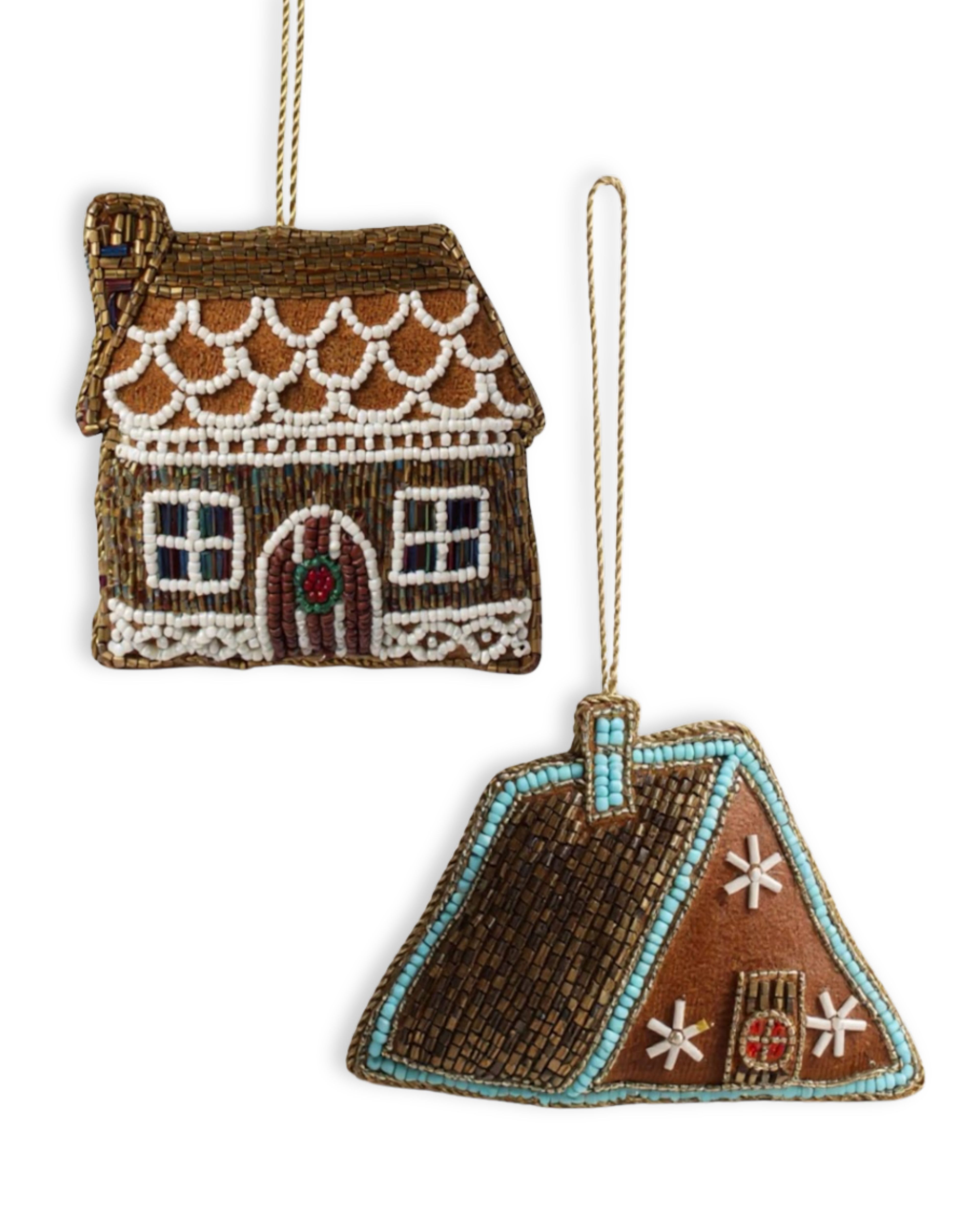 Gingerbread Cabin Ornament Set