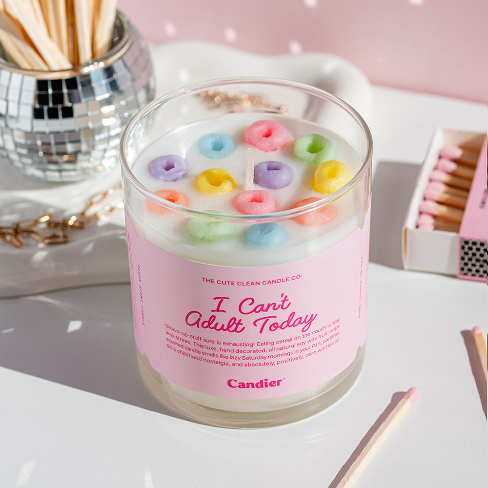 I Can't Adult Today Cereal Candle