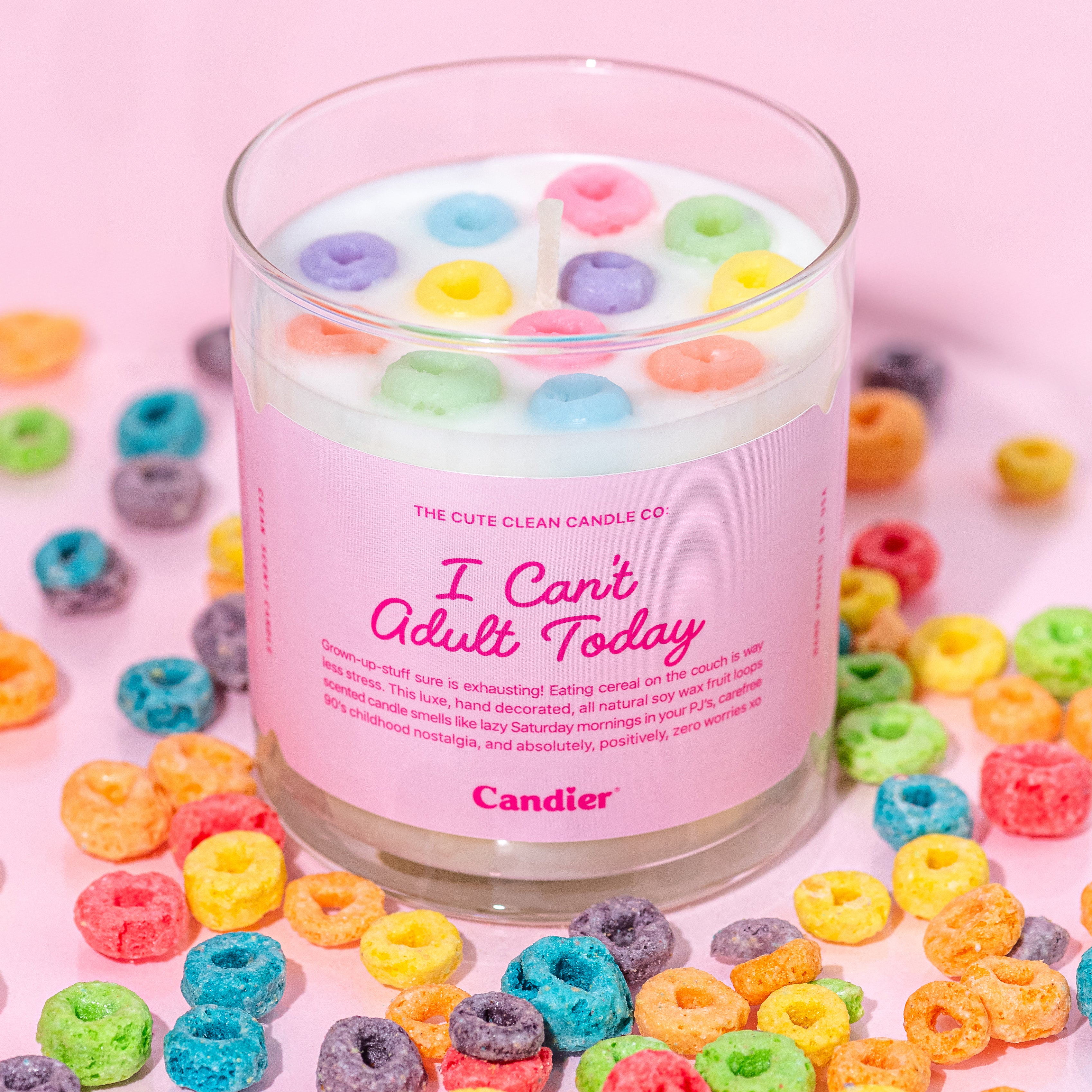 I Can't Adult Today Cereal Candle