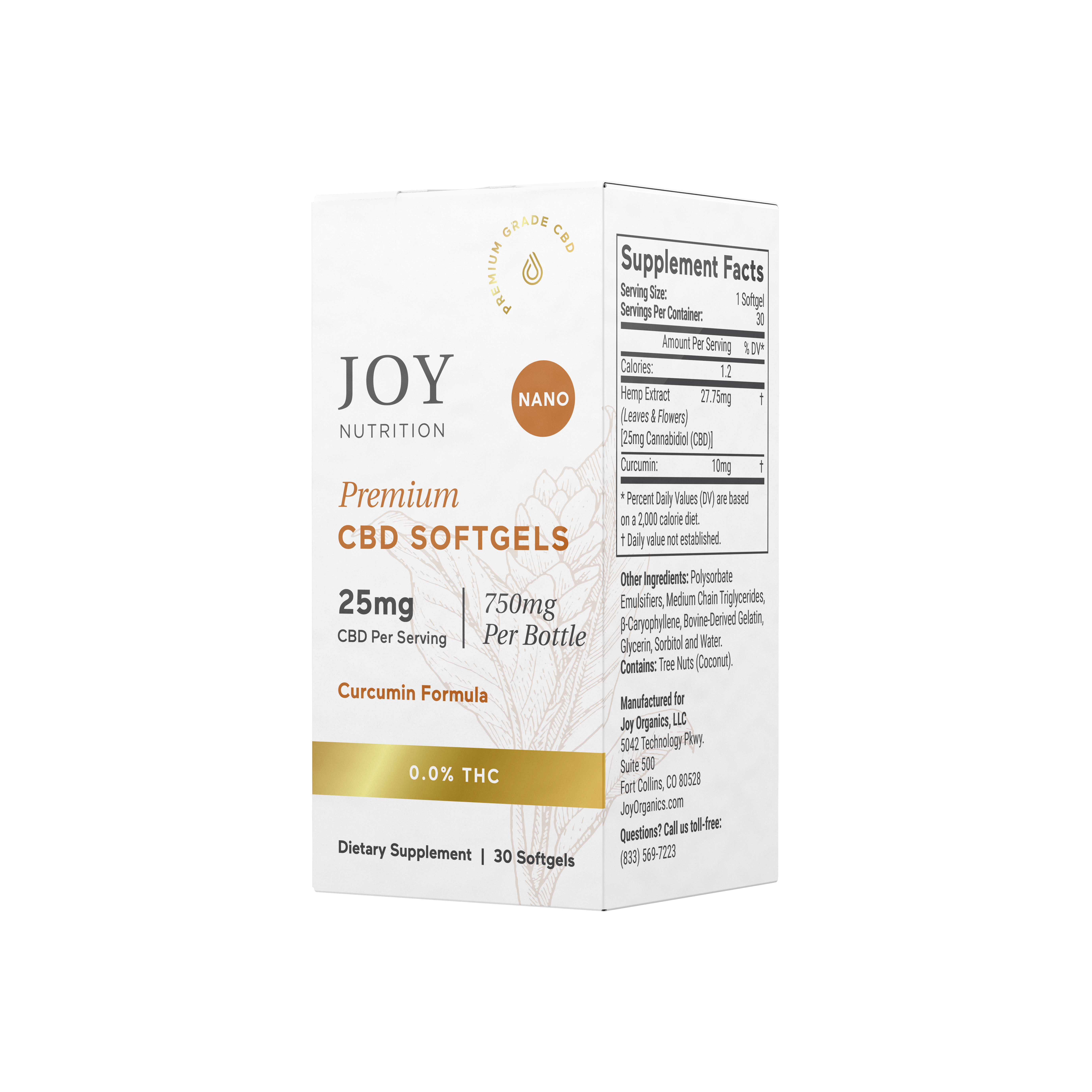 Broad Spectrum CBD Softgels with Curcumin