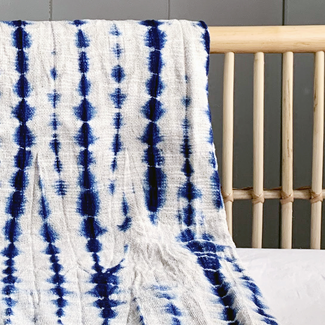 Indigo Shibori Throw