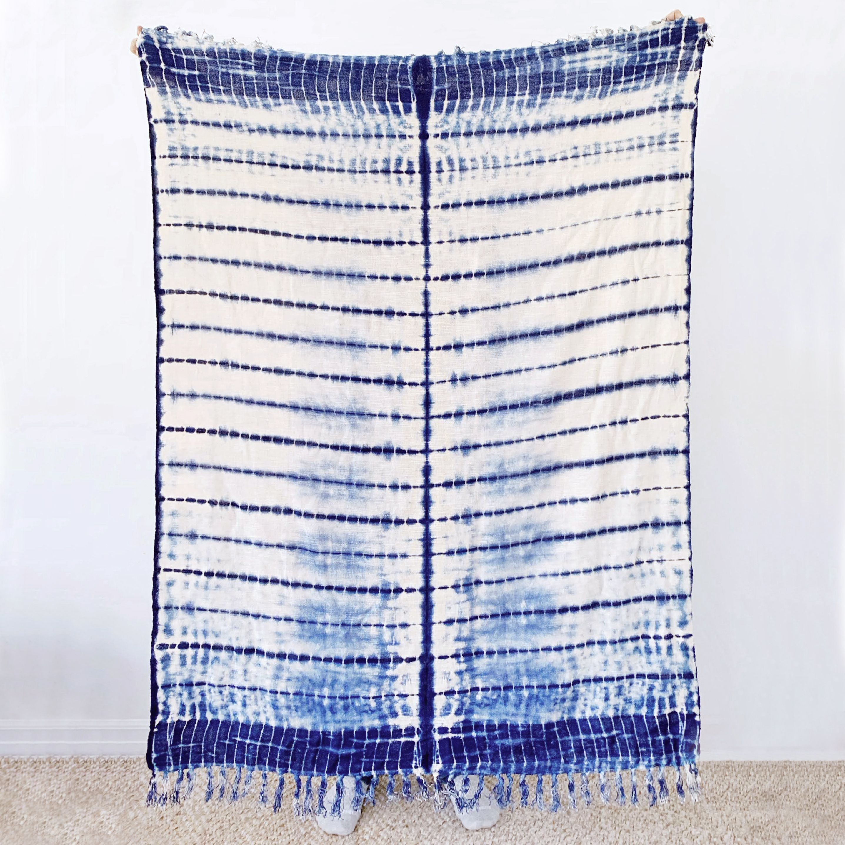 Indigo Shibori Throw