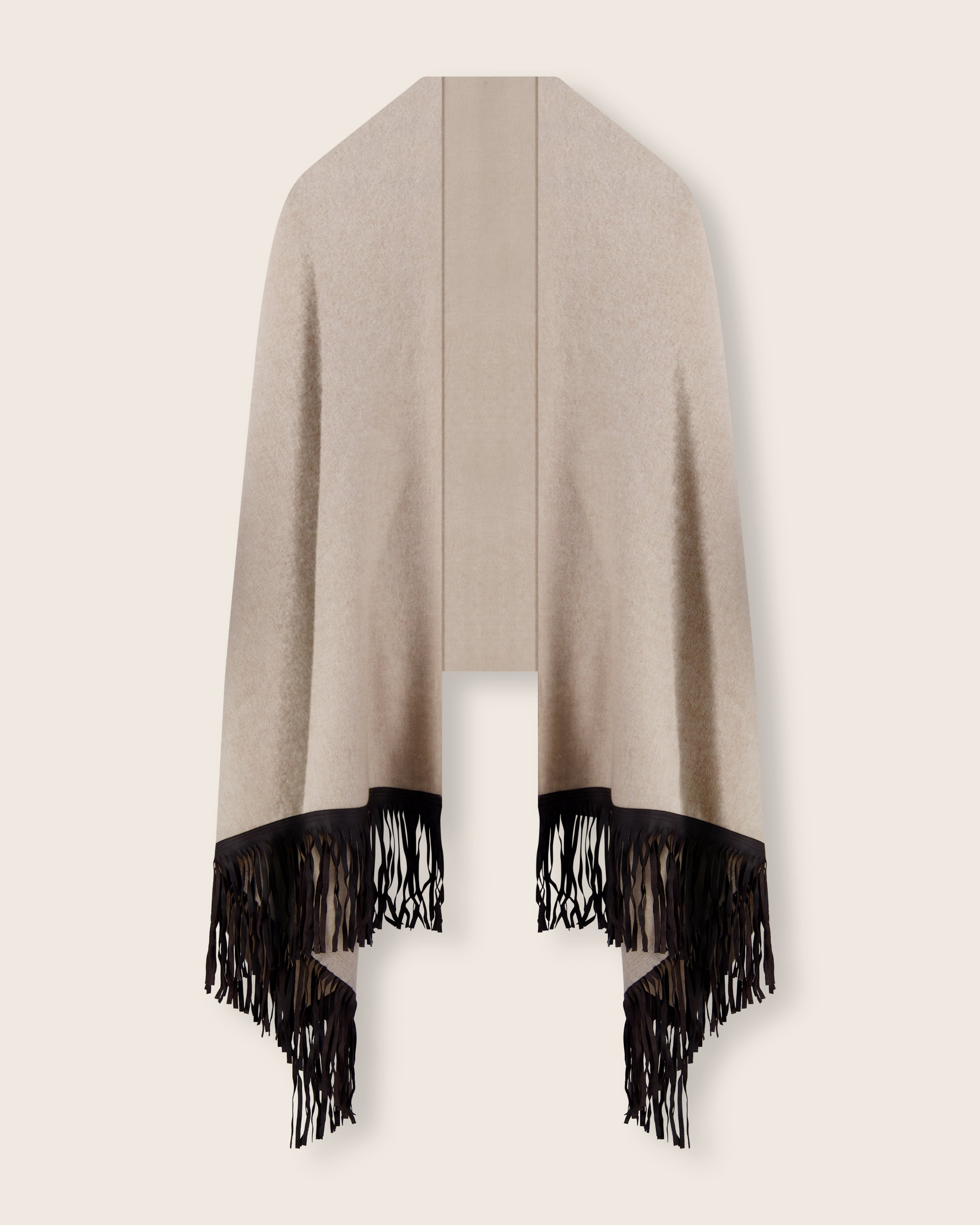 Luxe Leather Fringe Cashmere Wrap