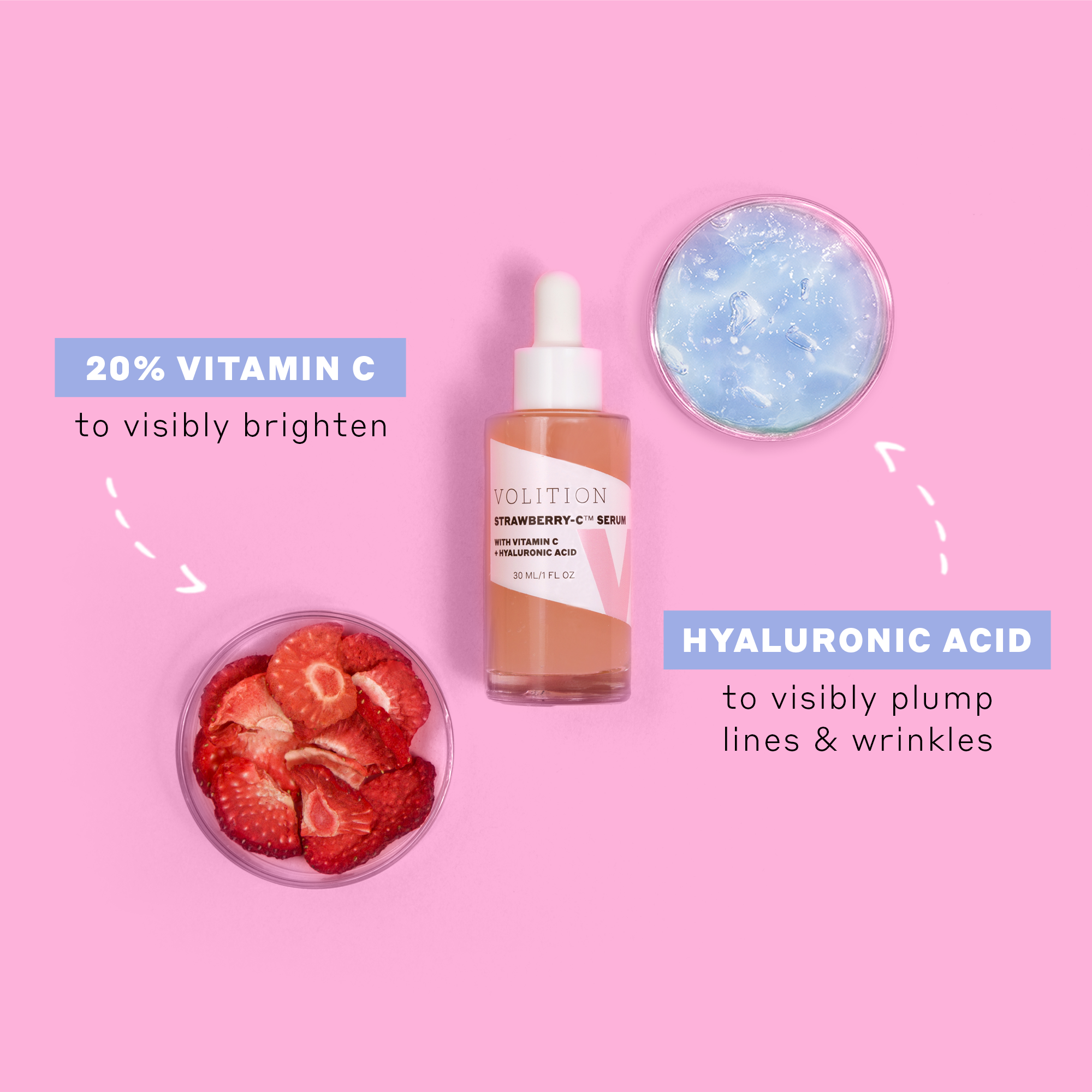 Strawberry-C Brightening Serum with Vitamin C + Hyaluronic Acid