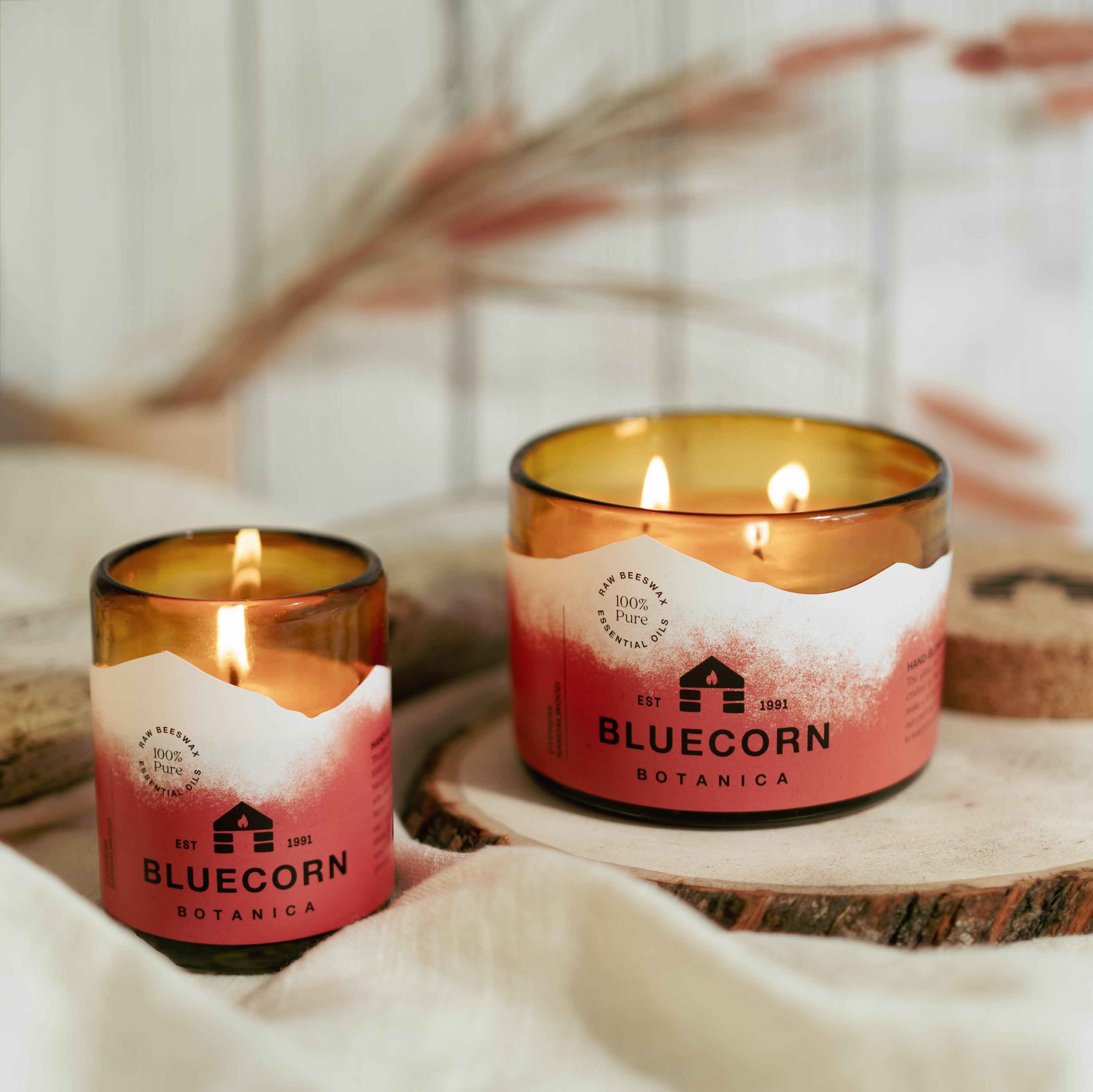 Beeswax Botanica Scented Candle in Blown Glass