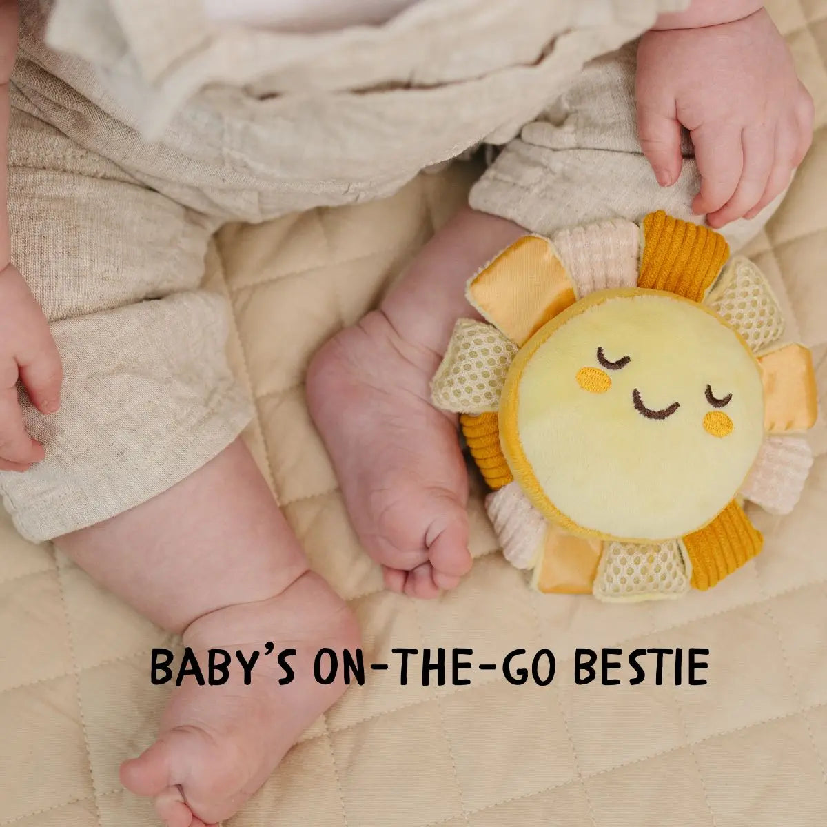 Sunny the Sensory Pal – Crinkle Toy & Plush Bag Charm