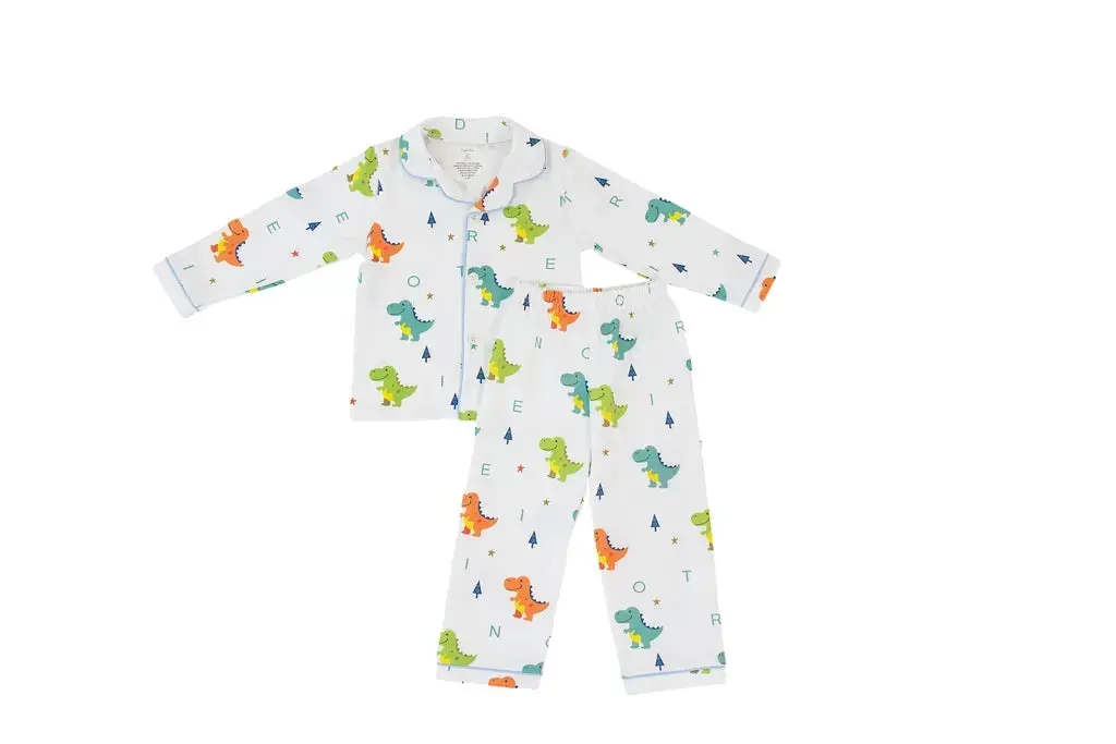 Dino Dreams Print - Cotton Pajamas for Toddlers & Kids (12M–4Y)