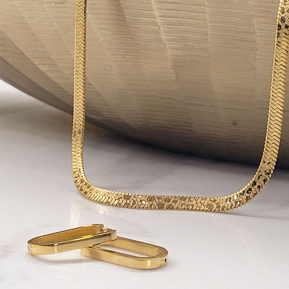 Azura Geometric Gold Hoop Earrings