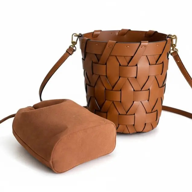 THE ZENOBIA WOVEN BUCKET BAG