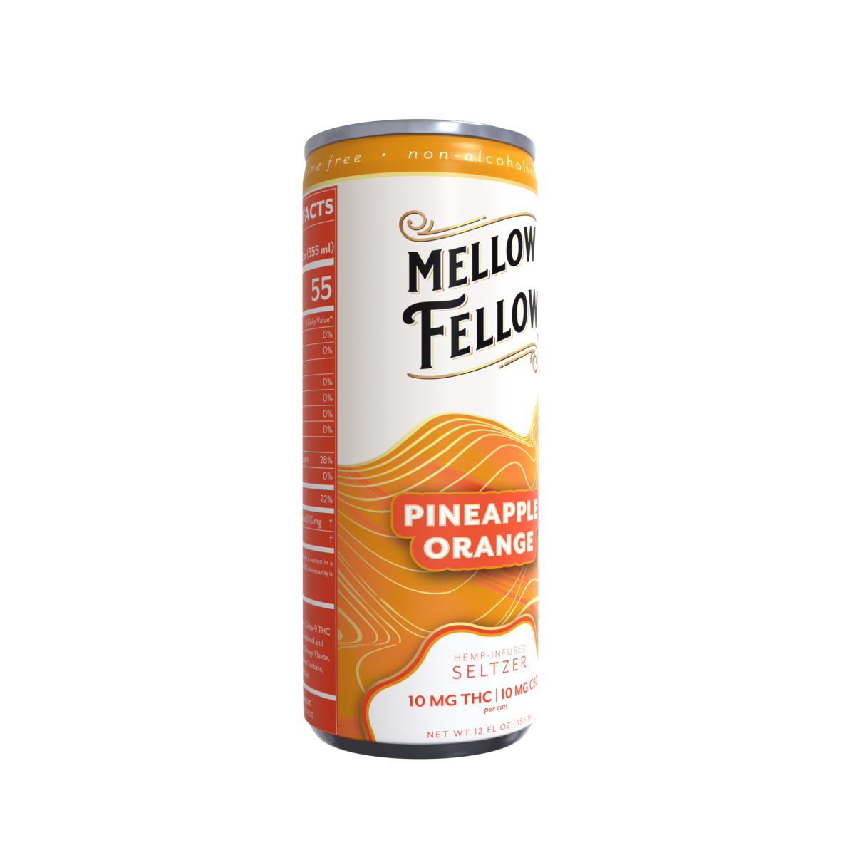 Delta 9 THC + CBD Seltzer Beverage 20MG - Pineapple Orange 4 Pack