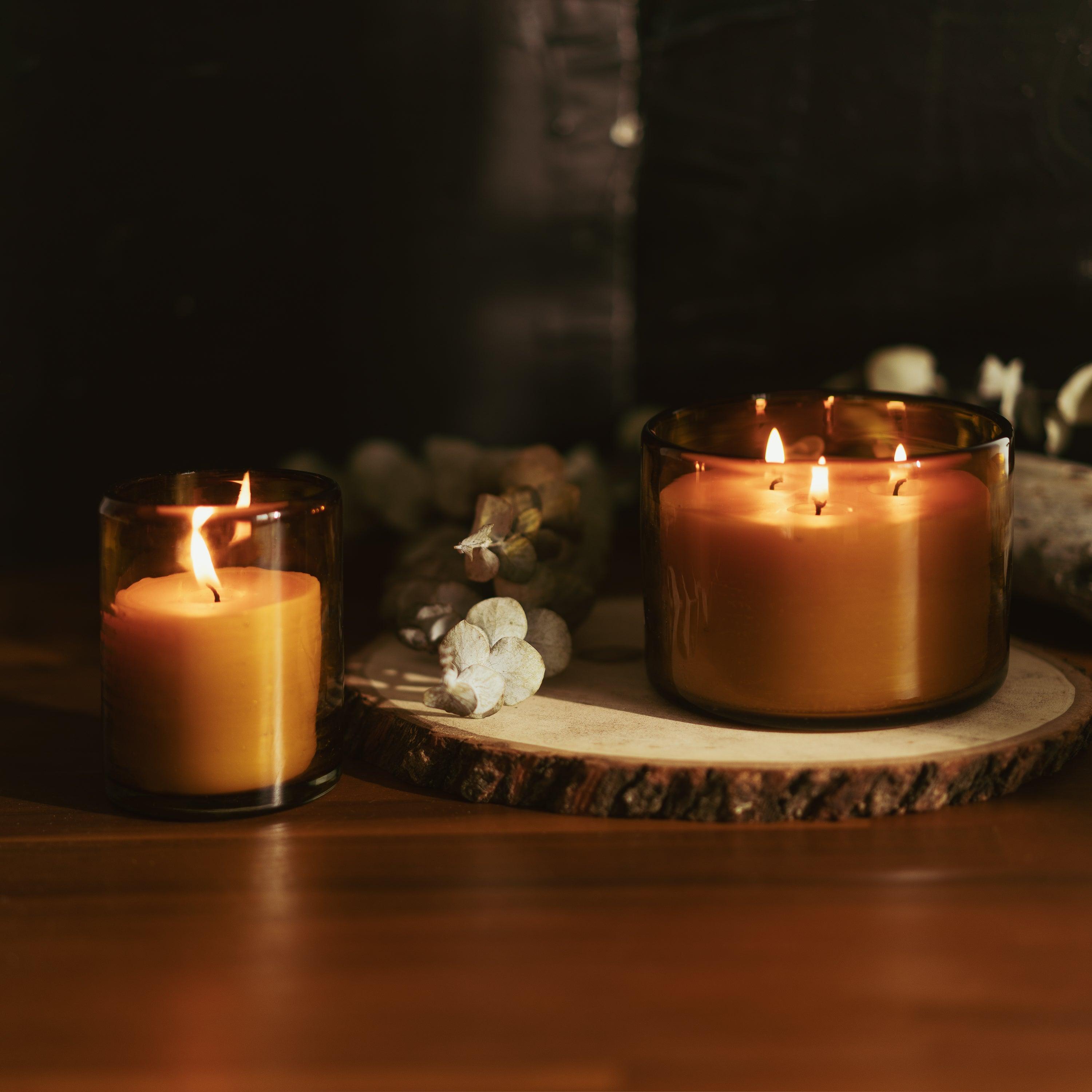 Beeswax Botanica Scented Candle in Blown Glass