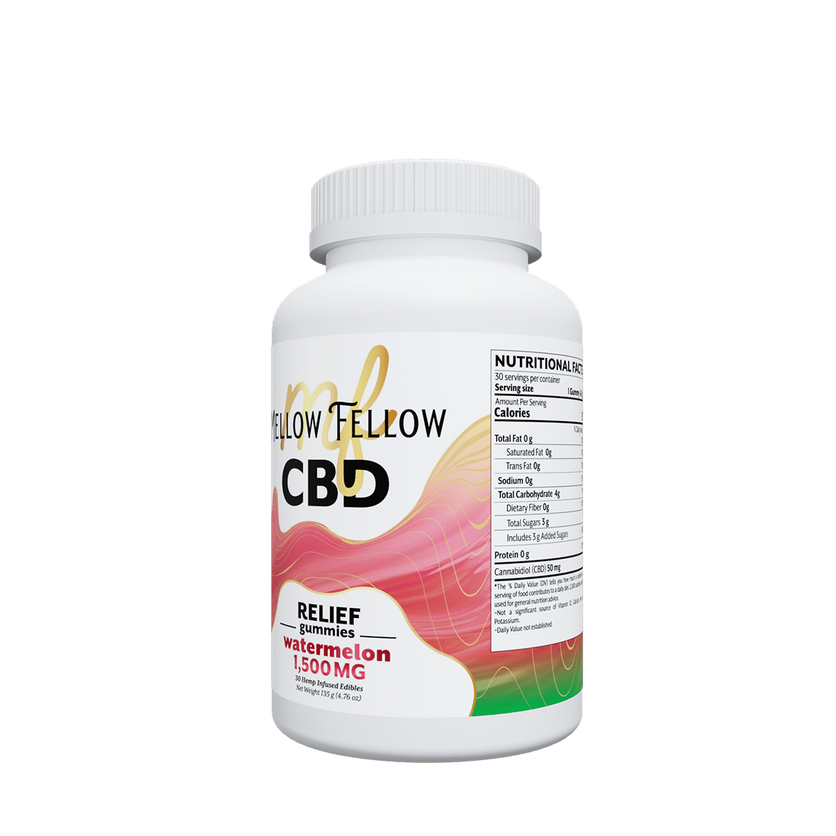 Relief CBD Gummies - 1500mg - Watermelon
