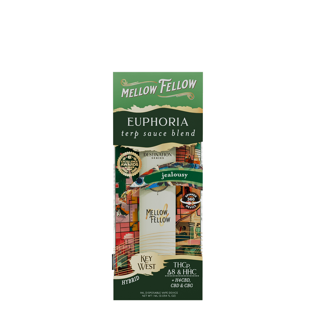Euphoria Blend - Terp Sauce 1ml Disposable Spinner Vape - Jealousy (Hybrid)