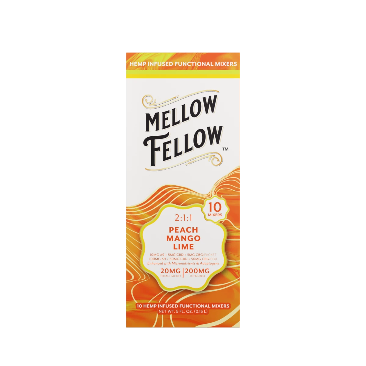 Delta 9 + CBD & CBG Mixers 10pc - Peach Mango Lime