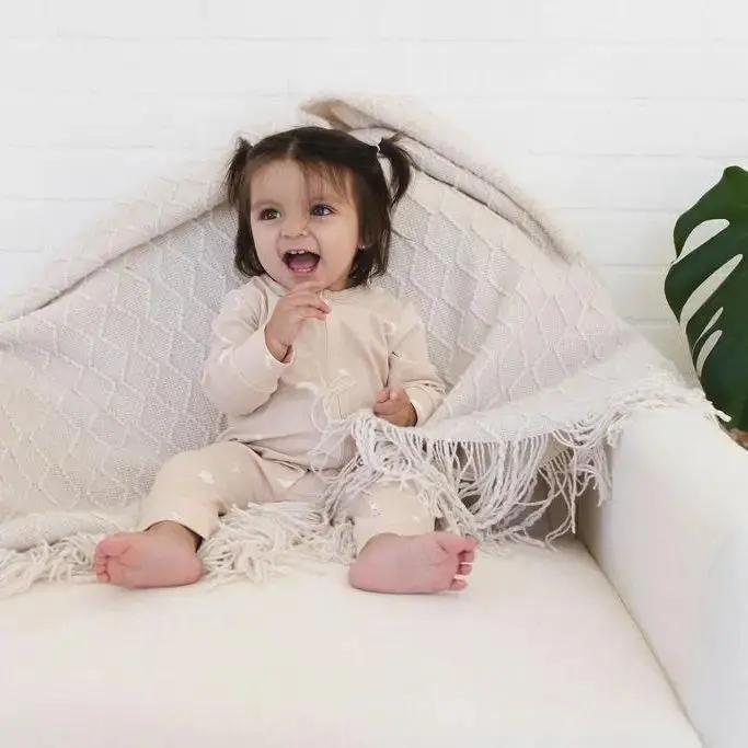 Moonlit Dreams Zipped Onesie (0–12 Months) – 100% Cotton Muslin Baby Sleepwear