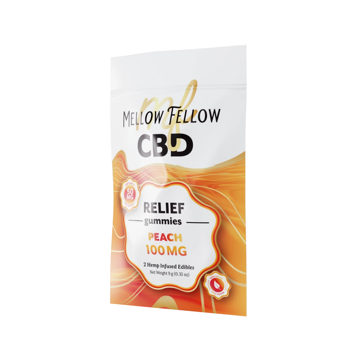 Relief CBD Gummies 100mg - Peach