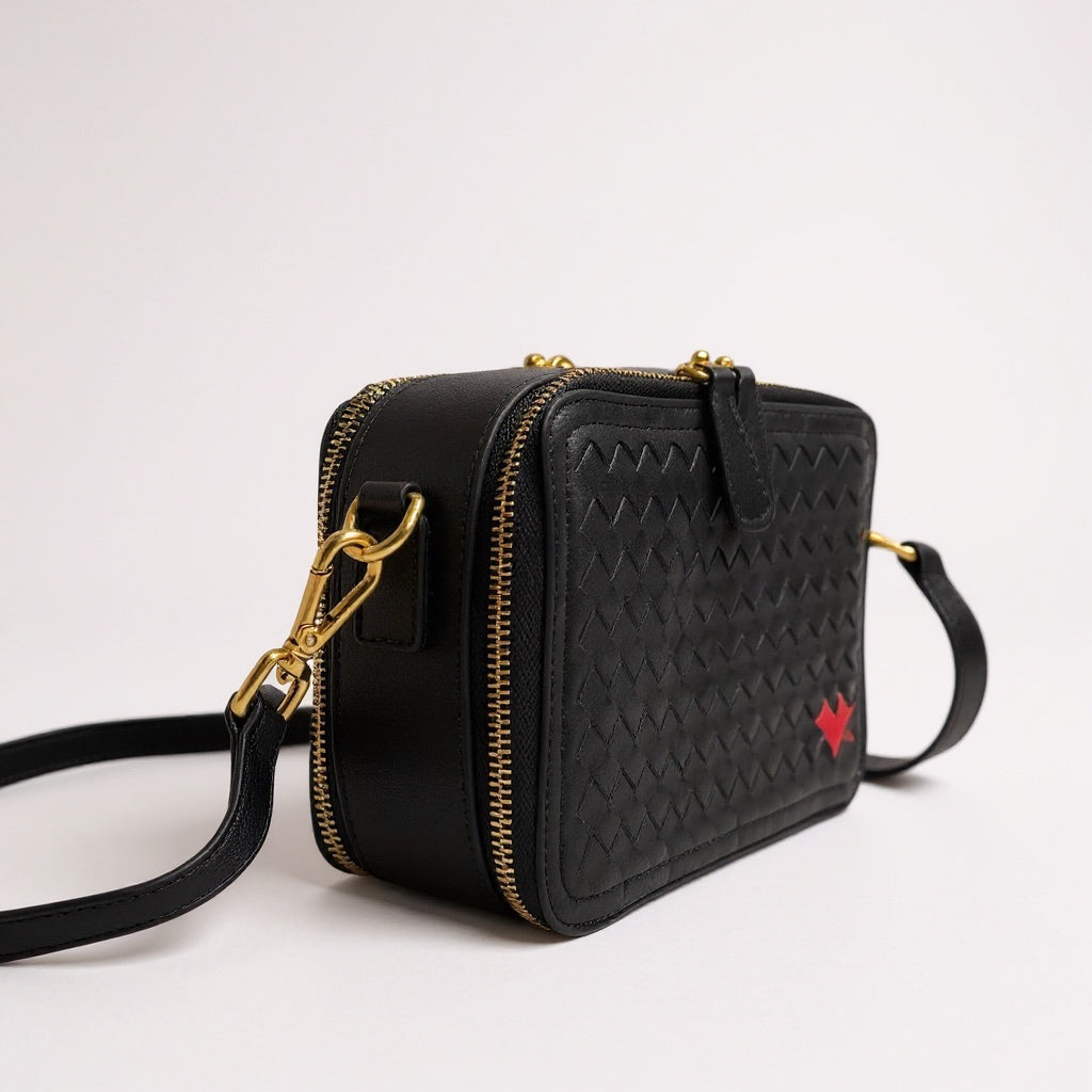 THE ROSETTA WOVEN HEART CROSSBODY