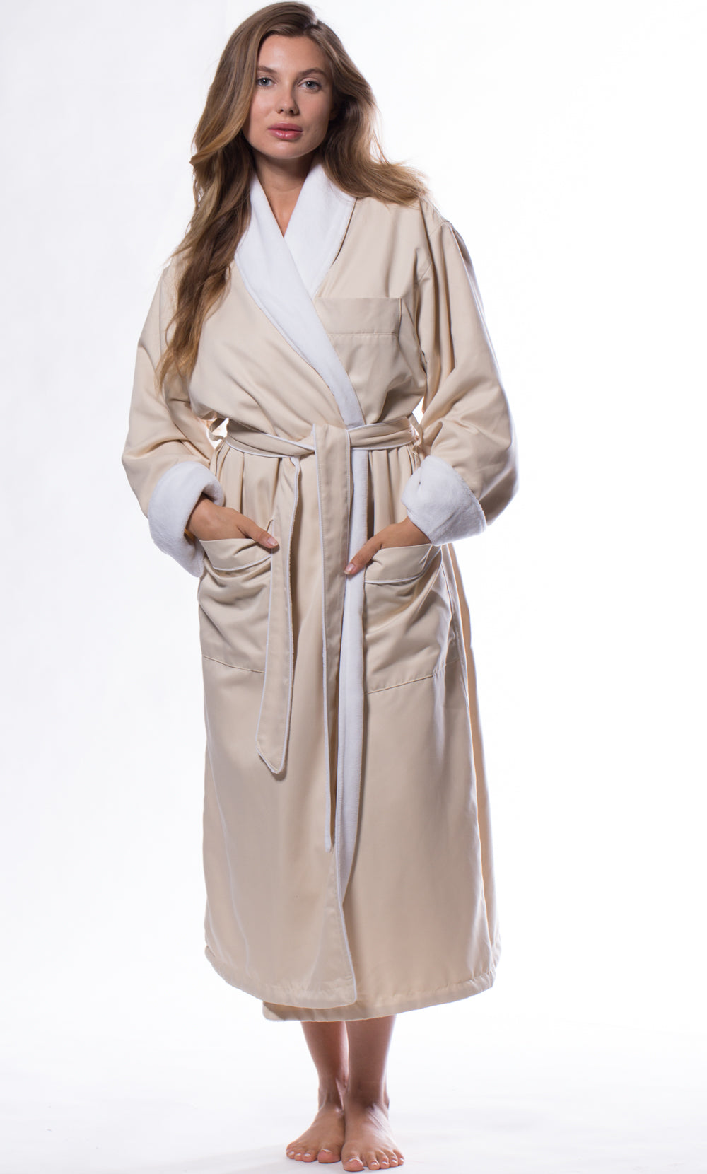 Luxury Microfiber Lined Robe Nude