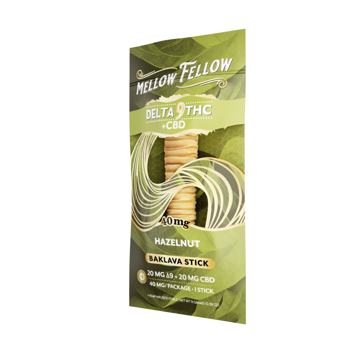 Delta 9 THC + CBD Baklava Sticks - Hazelnut 40mg