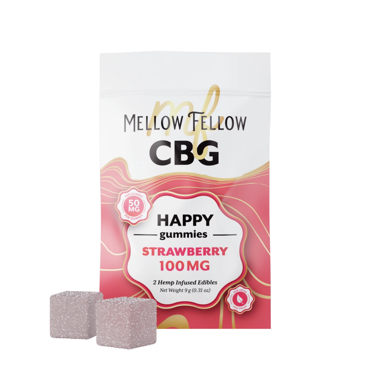 Happy CBG Gummies 100mg - Strawberry