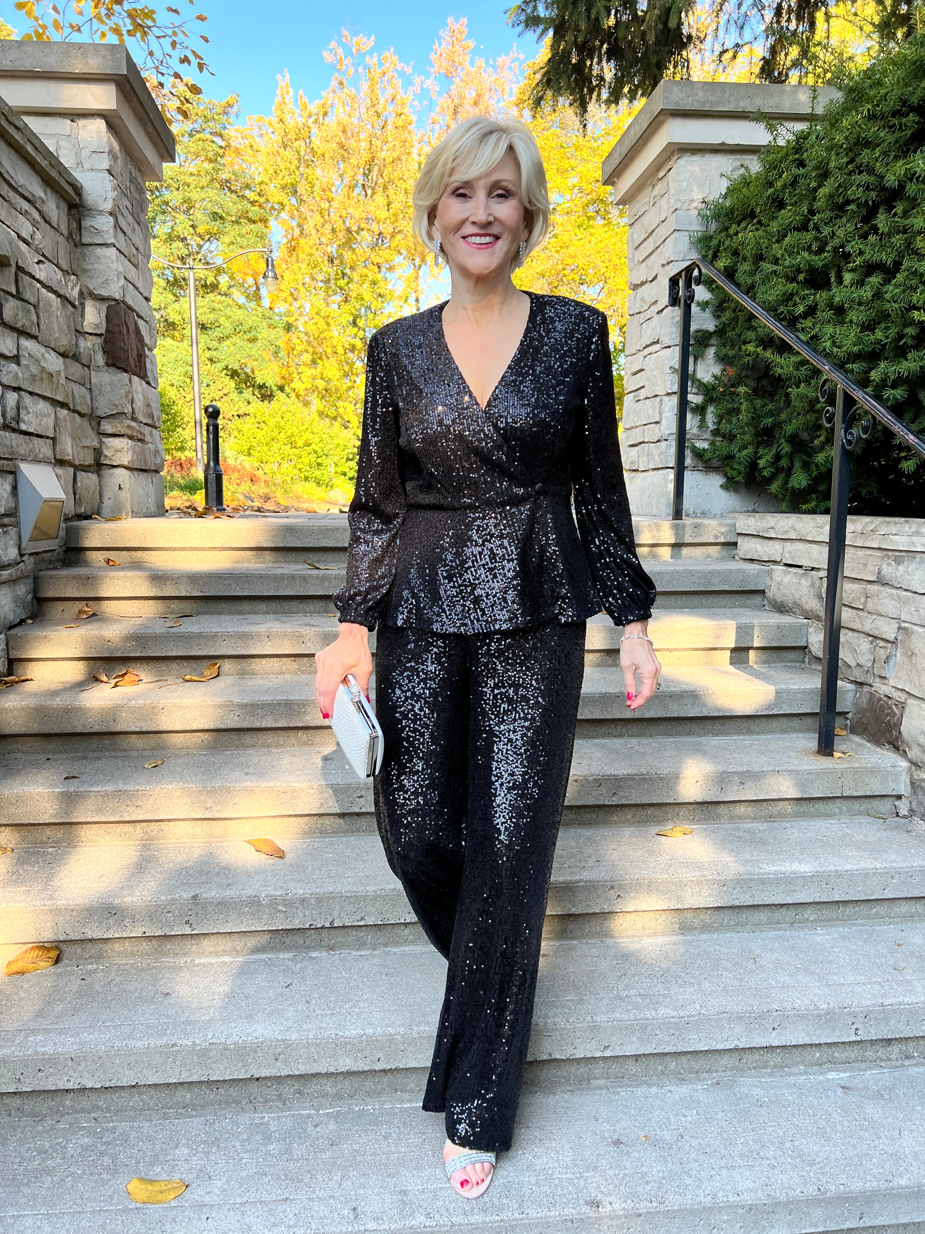 Straight Leg Sequin Pant