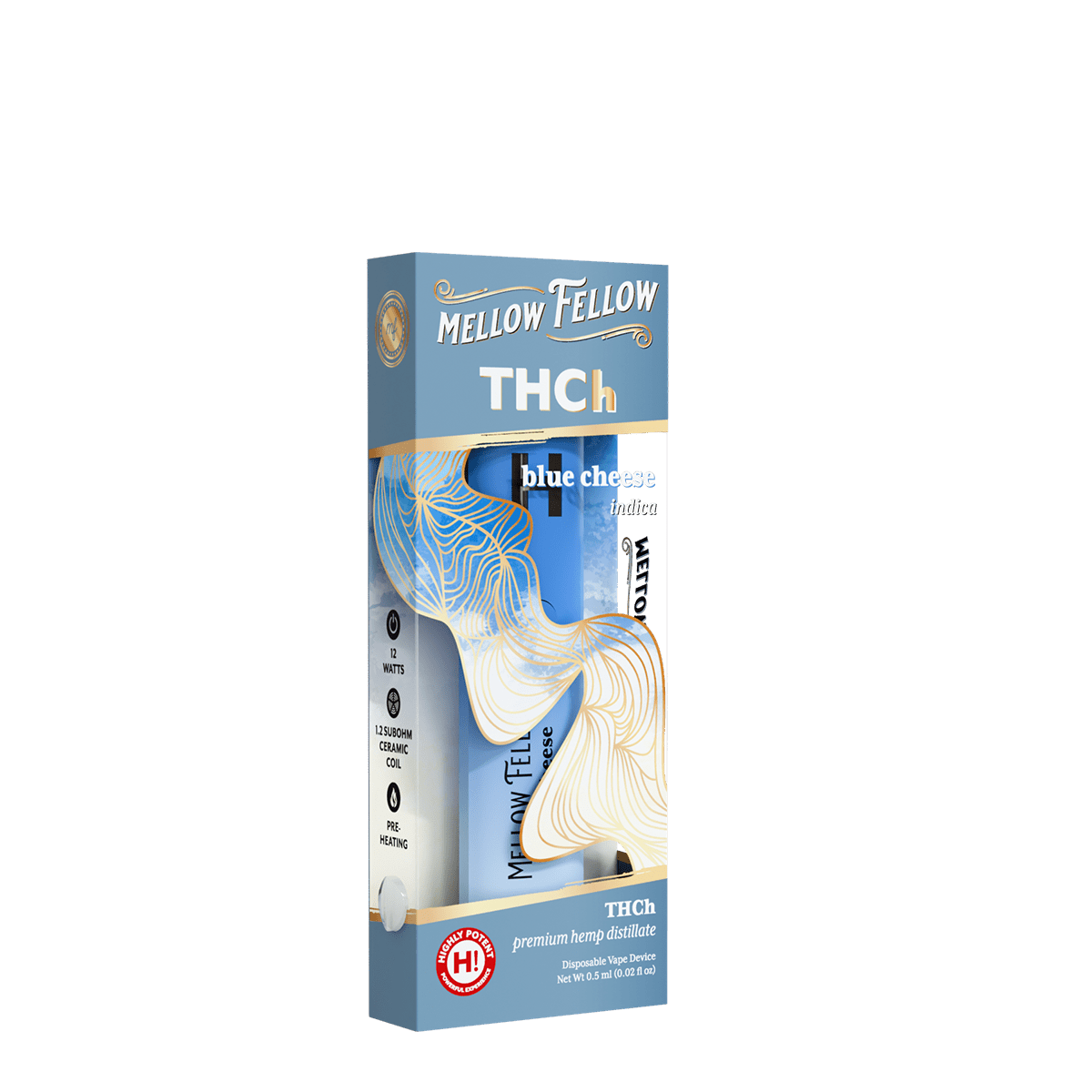 THCh 0.5g Disposable Vape - Blue Cheese (Indica)