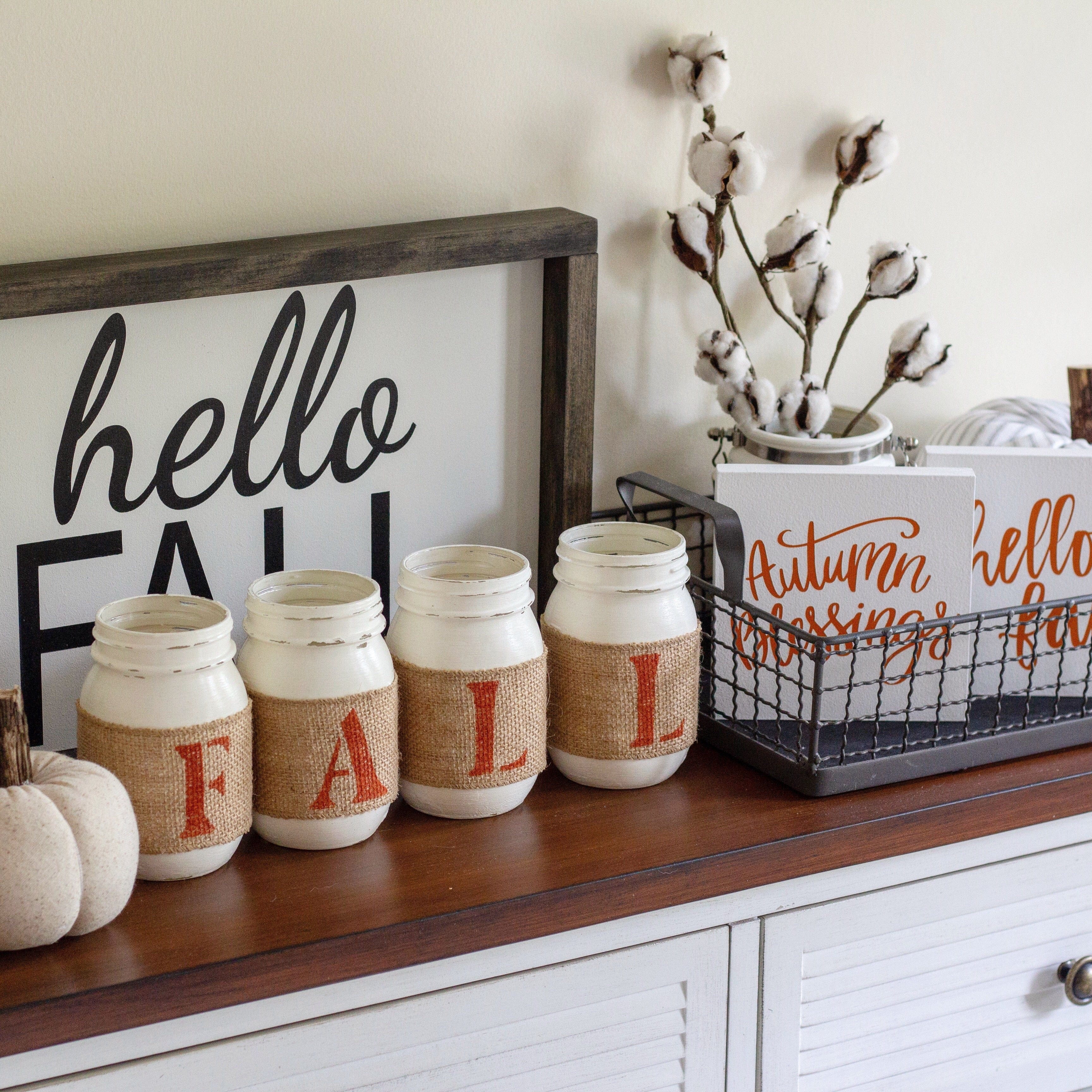 Farmhouse Fall Table Decor | Thanksgiving Centerpieces |  Rustic Fall Decor - ONE SIDED