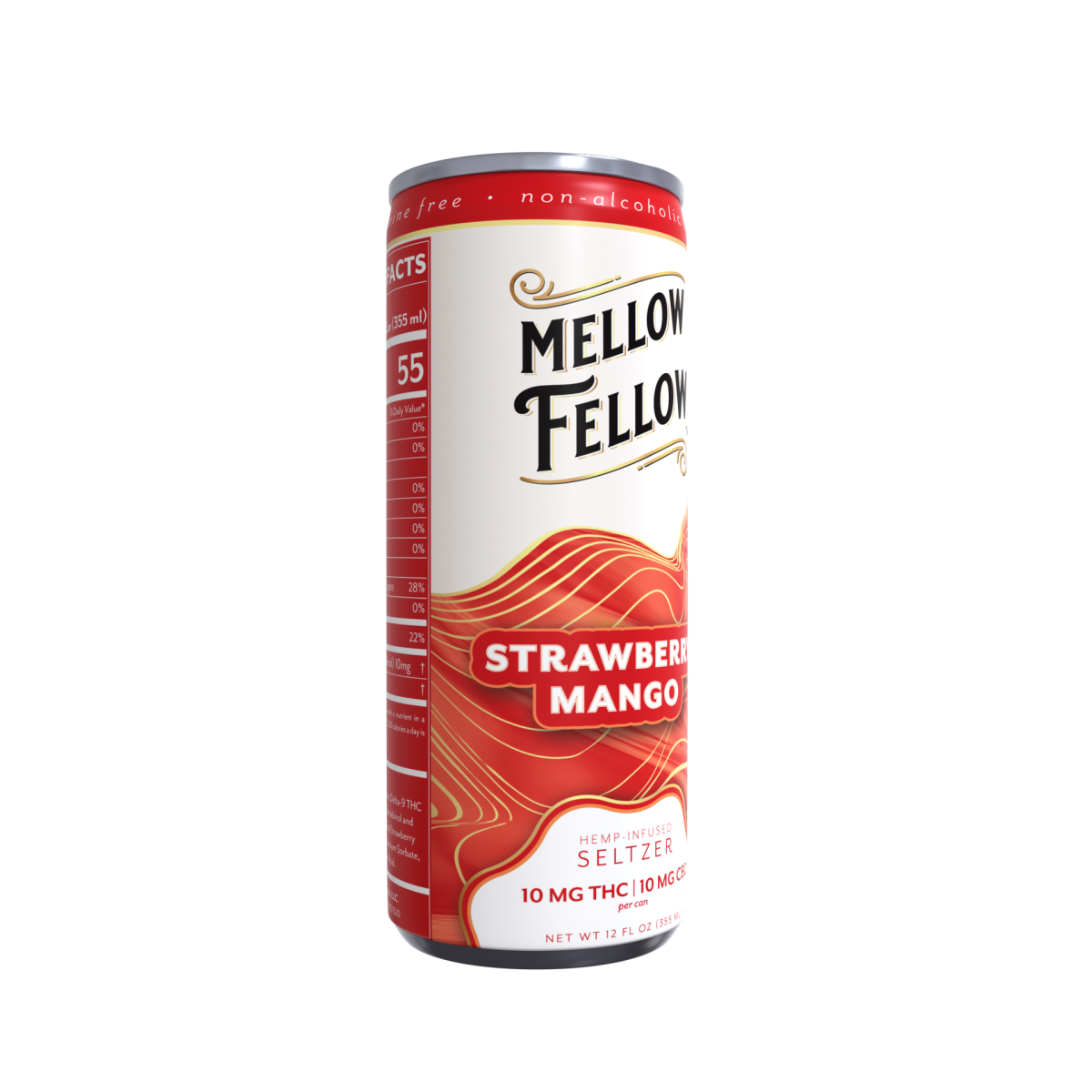 Delta 9 THC + CBD Seltzer Beverage 20MG - Strawberry Mango 4 Pack