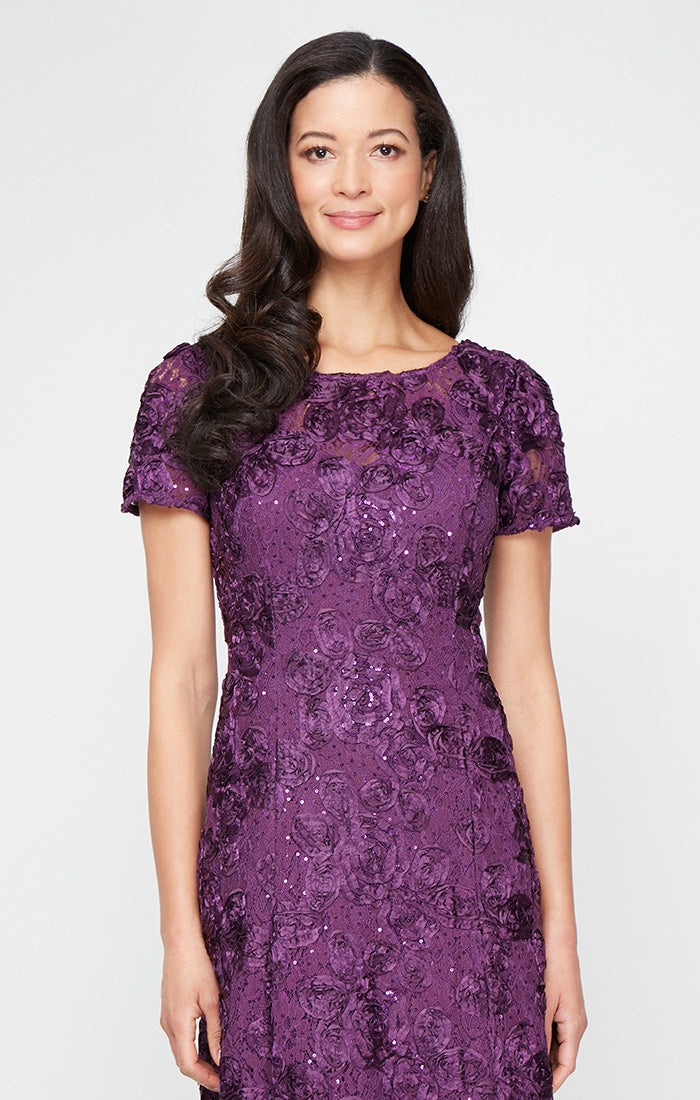 Evelyn Rosette Lace Long Gown
