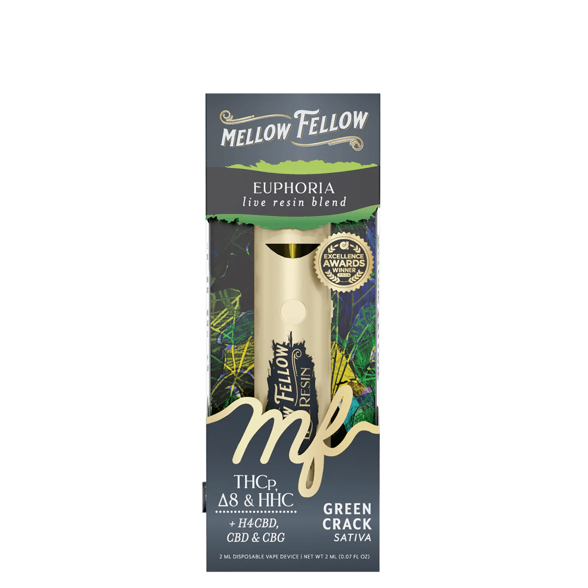 Euphoria Blend 2ml Live Resin Disposable Vape - Green Crack (Sativa)