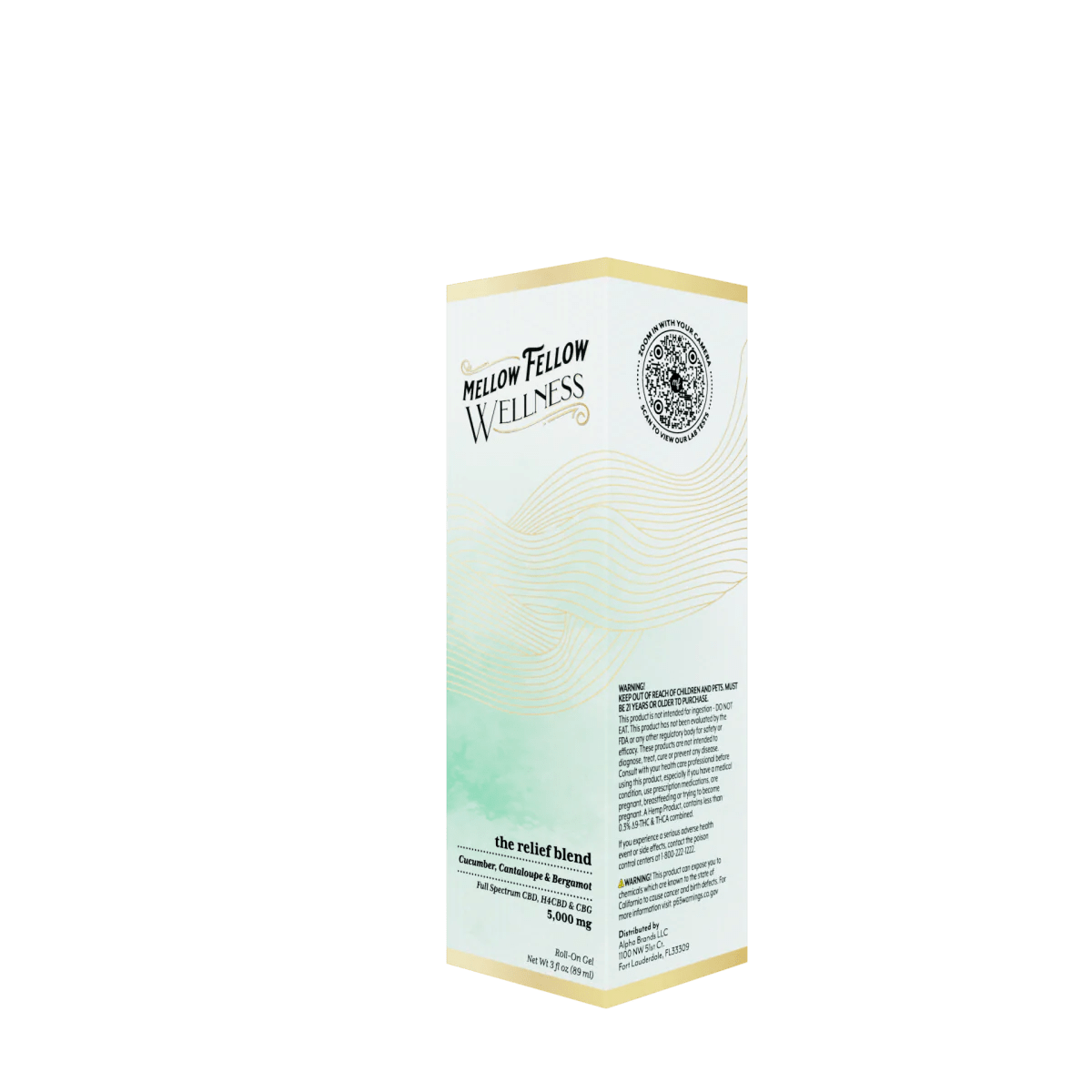 Wellness Roll On Gel - The Relief Blend - Cucumber, Cantaloupe and Bergamot - 5000mg
