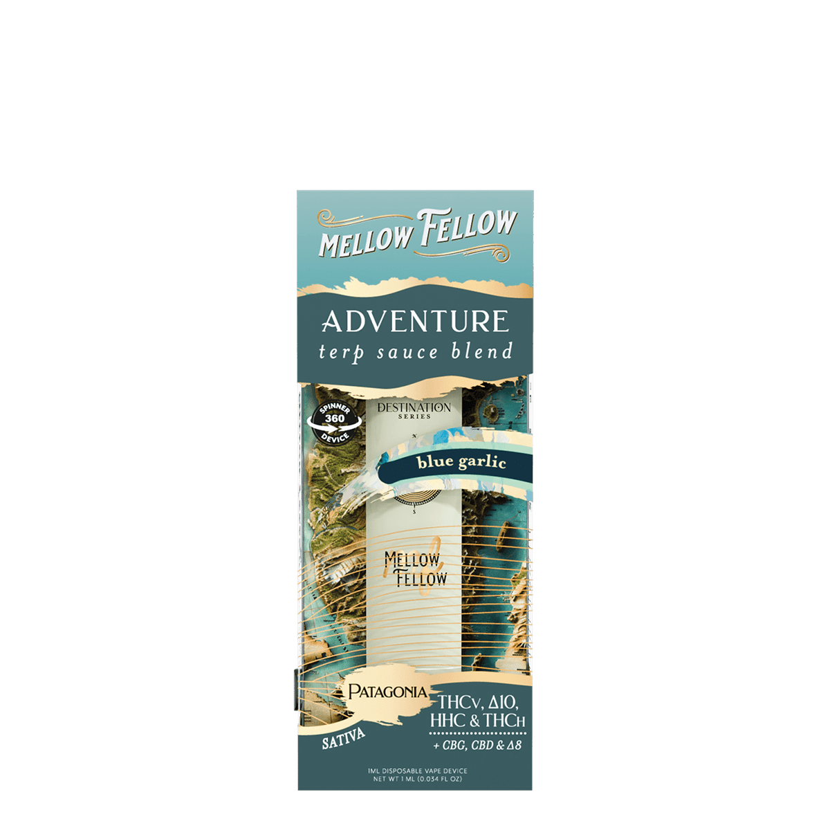Adventure Blend - Terp Sauce 1ml Disposable Spinner Vape - Blue Garlic (Sativa)