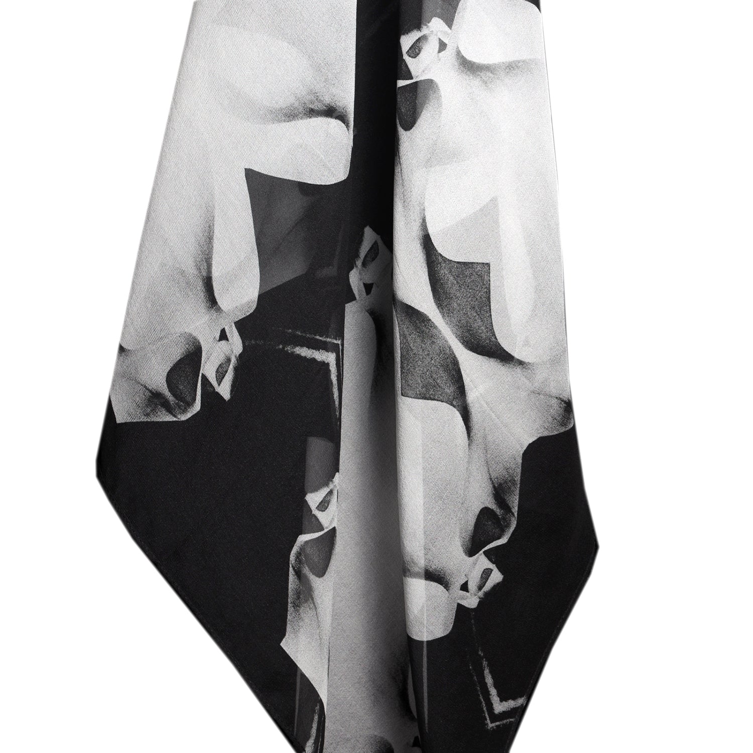 Silk 26 Inch Square Scarf - Gaudi - Black and White