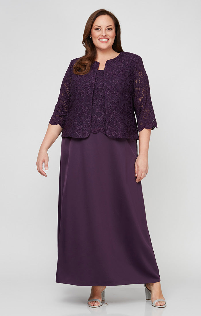 Plus Bethany Glitter Lace Jacket Dress