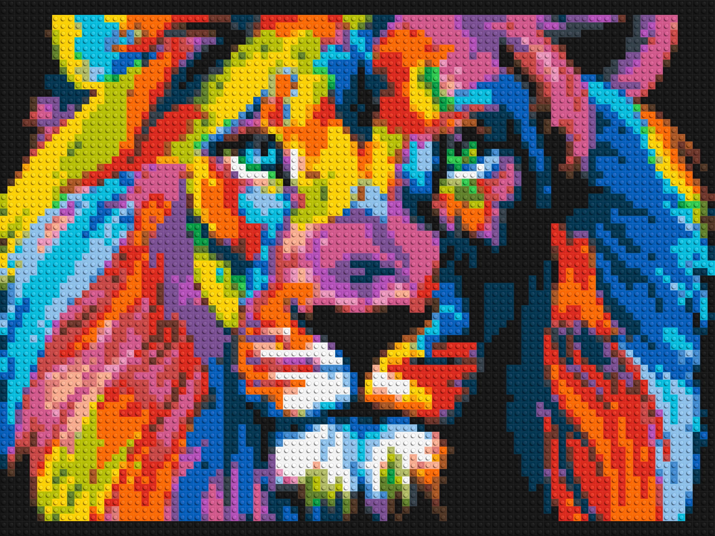 Lion Colourful Pop Art - Brick Art Mosaic Kit