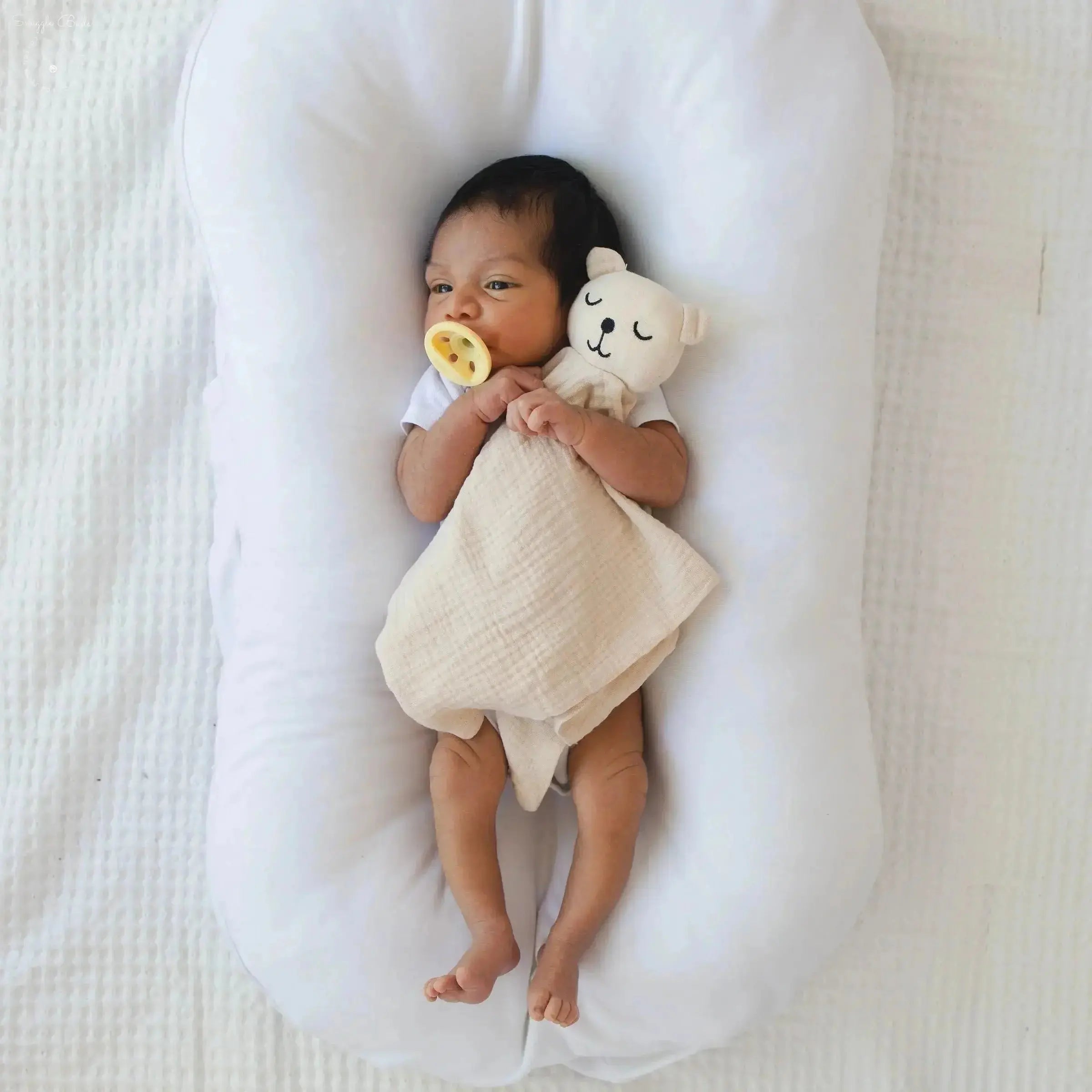 100% Muslin Cotton Comfort Blanket (Lovey) – Oat, Cream & Mint