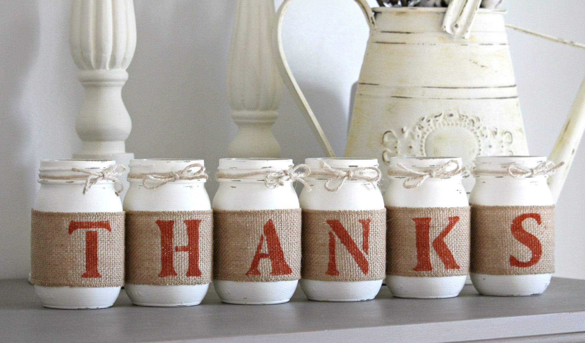 THANKFUL Rustic Table  Fireplace Decor - One Sided