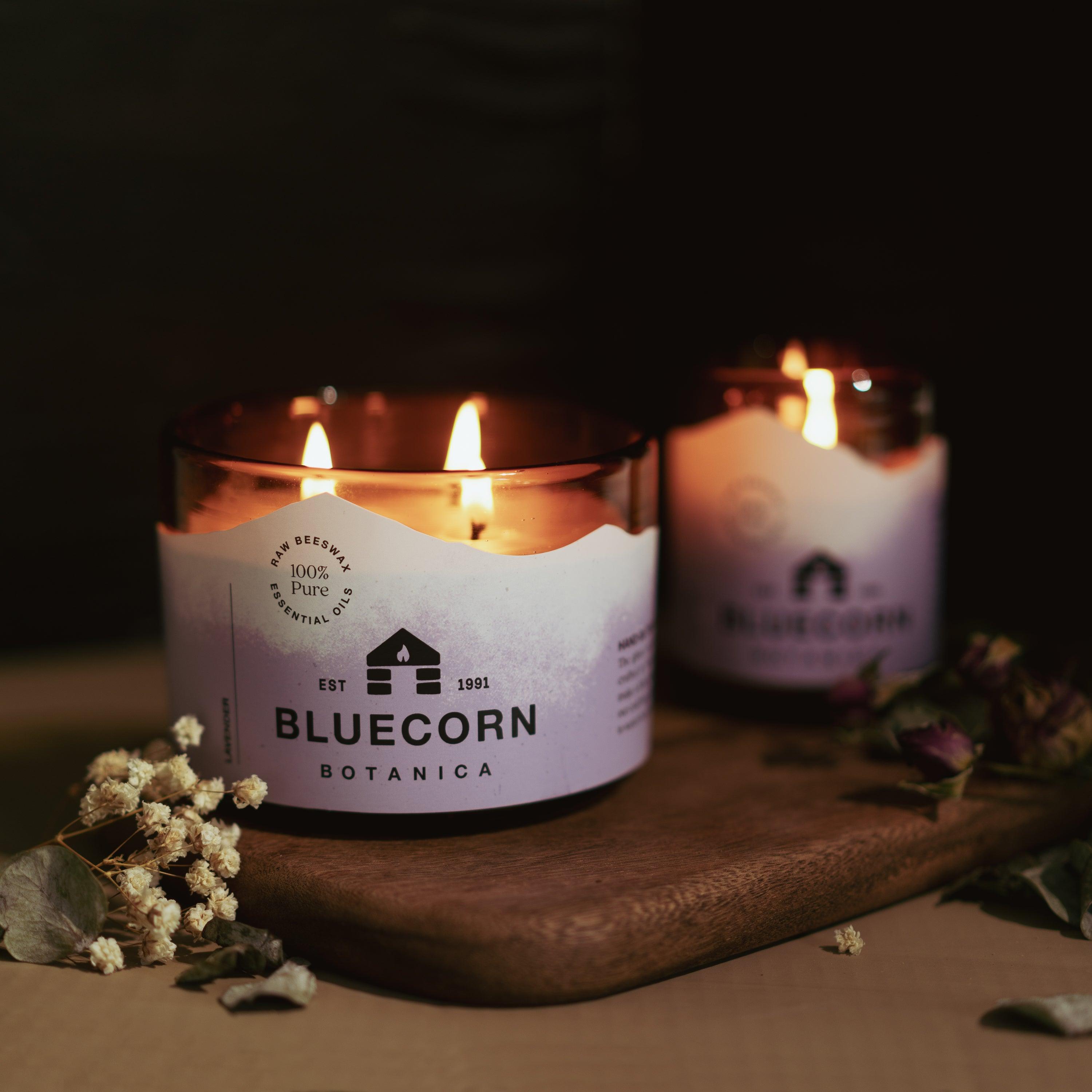 Beeswax Botanica Scented Candle in Blown Glass