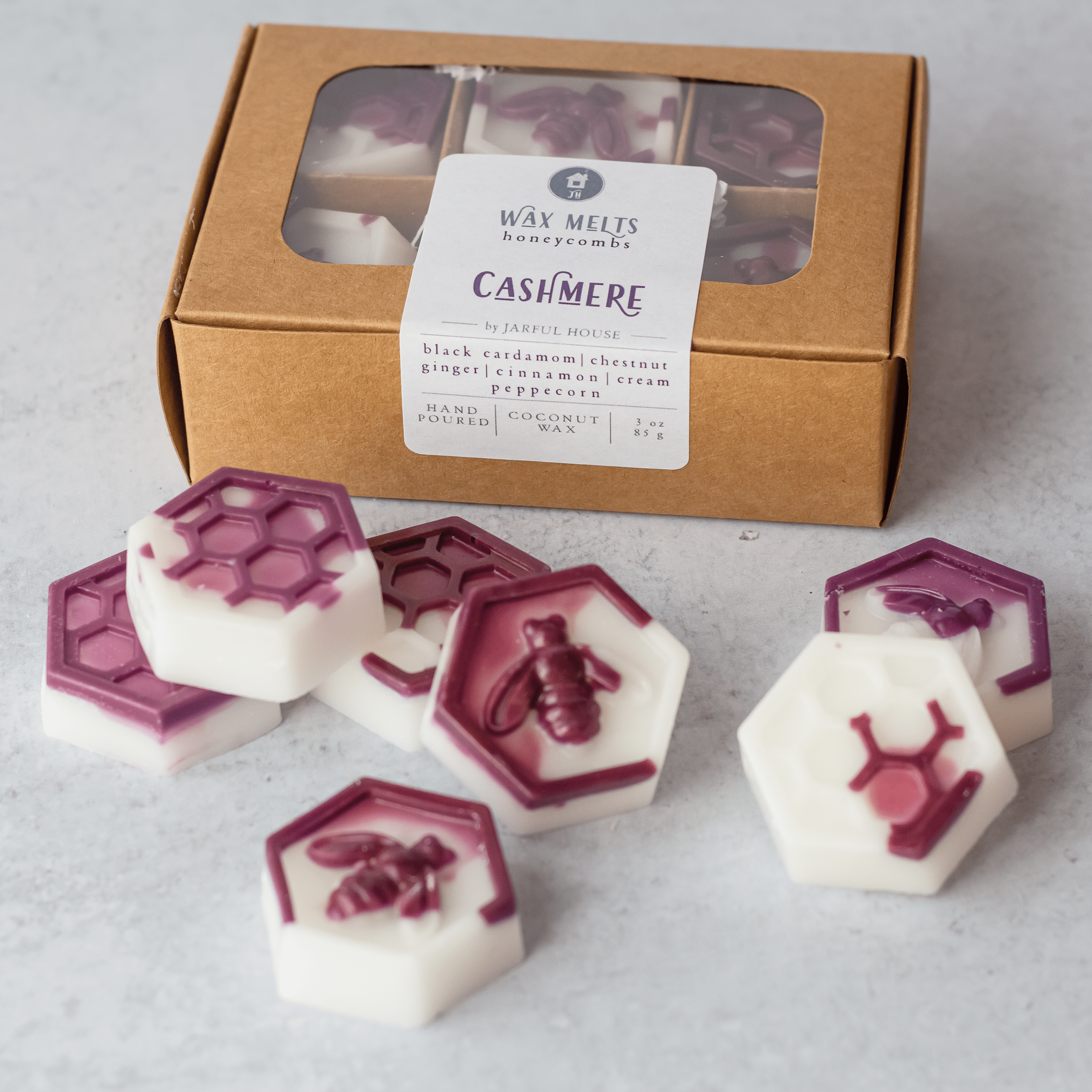Cashmere Honeycomb Wax Melts - Black Cardamom Cinnamon Ginger Peppercorn