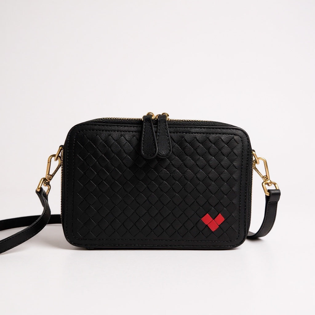 THE ROSETTA WOVEN HEART CROSSBODY