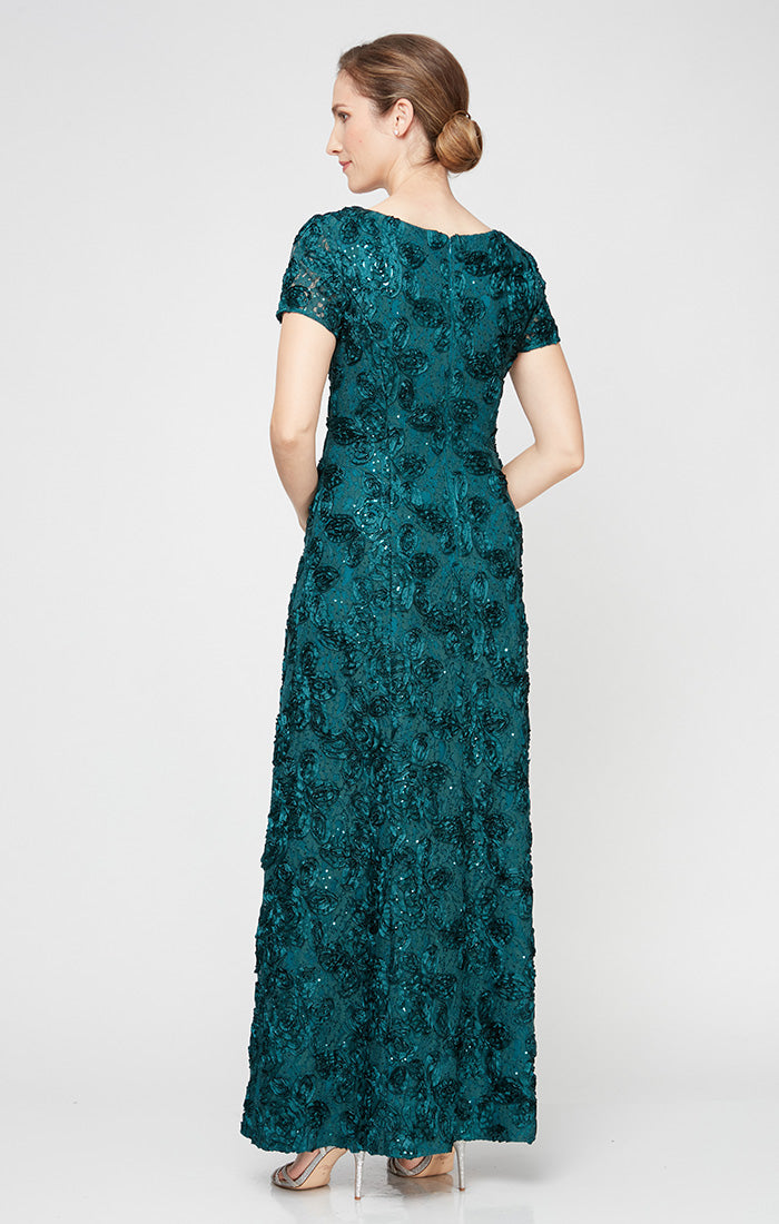 Evelyn Rosette Lace Long Gown
