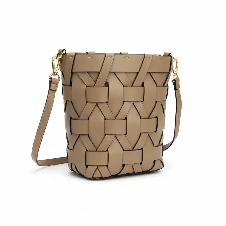 THE ZENOBIA WOVEN BUCKET BAG