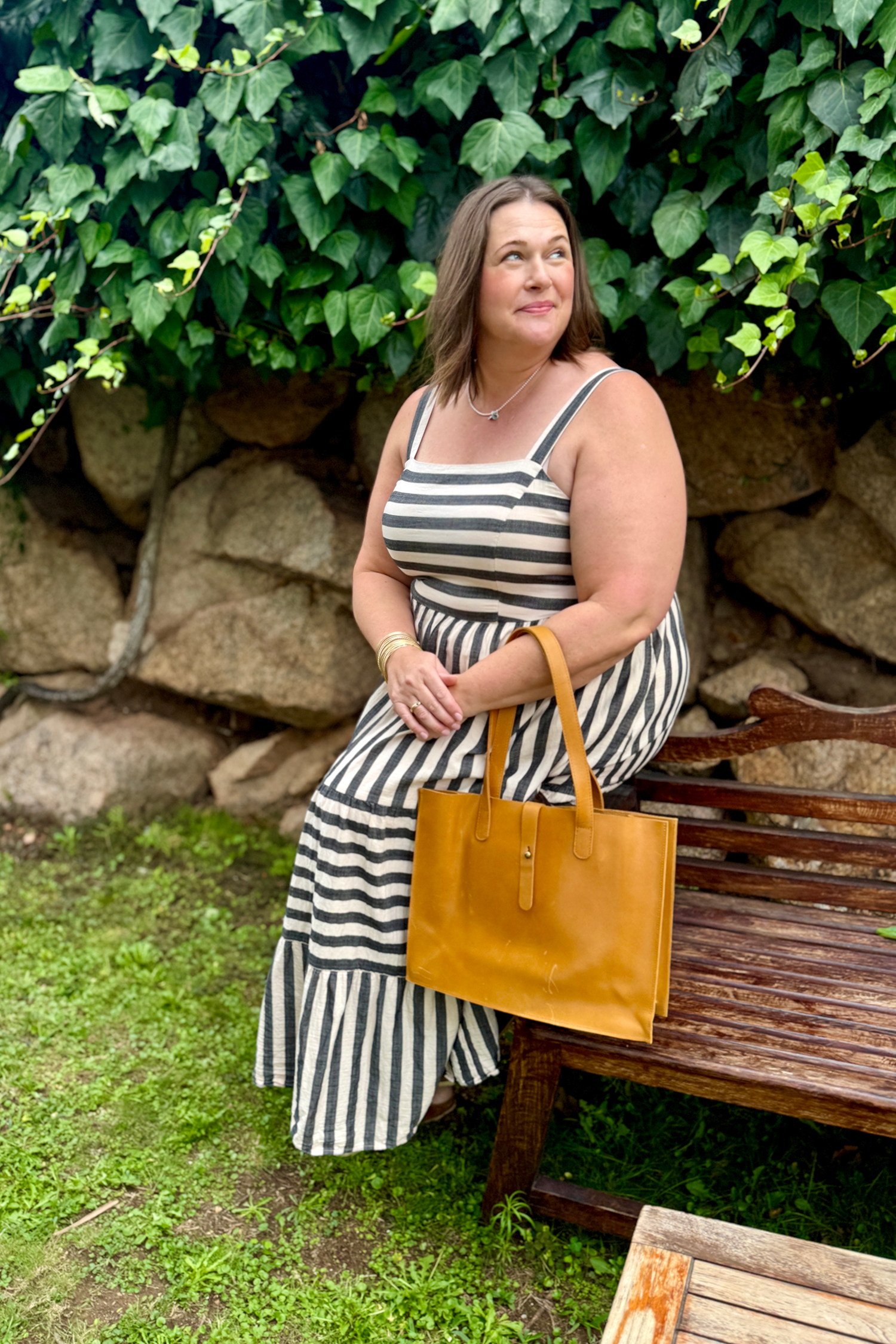Large Leather Handbag with Laptop Divider