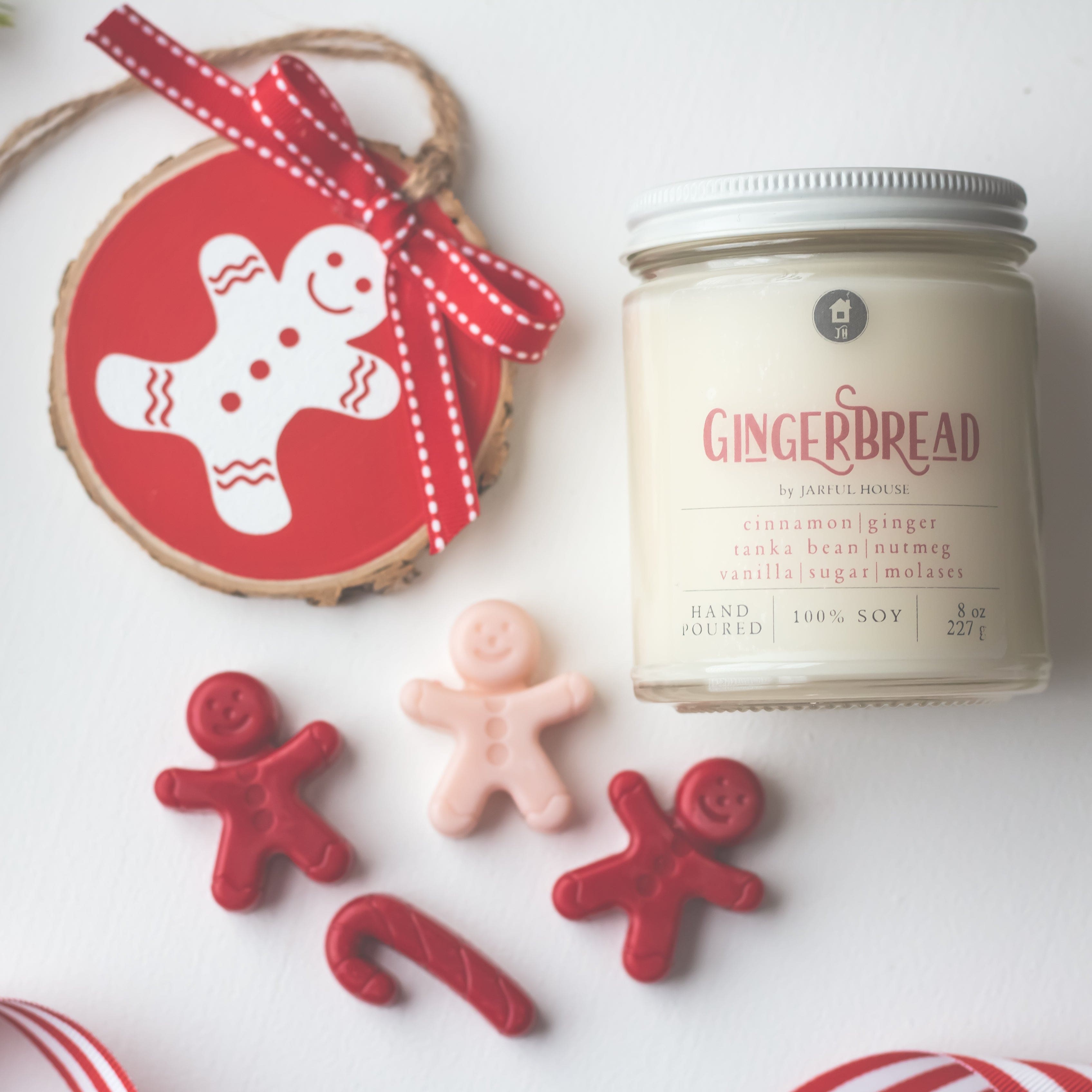 Christmas Candle Gift Bundle Set | Gift Bundle Gingerbread Candle + Gingerbread Ornament + Mini Wax 